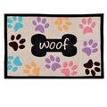 Loving Pets Fashion Mat Woof with Multi Paws MultiColor, 1ea