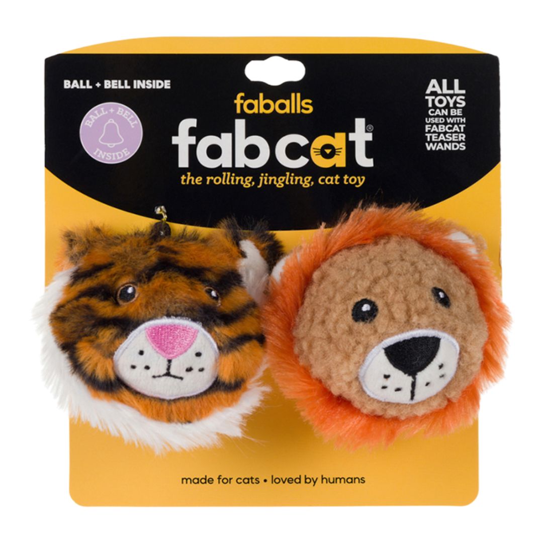 Fabcat Faball Lion + Tiger 2 Pack