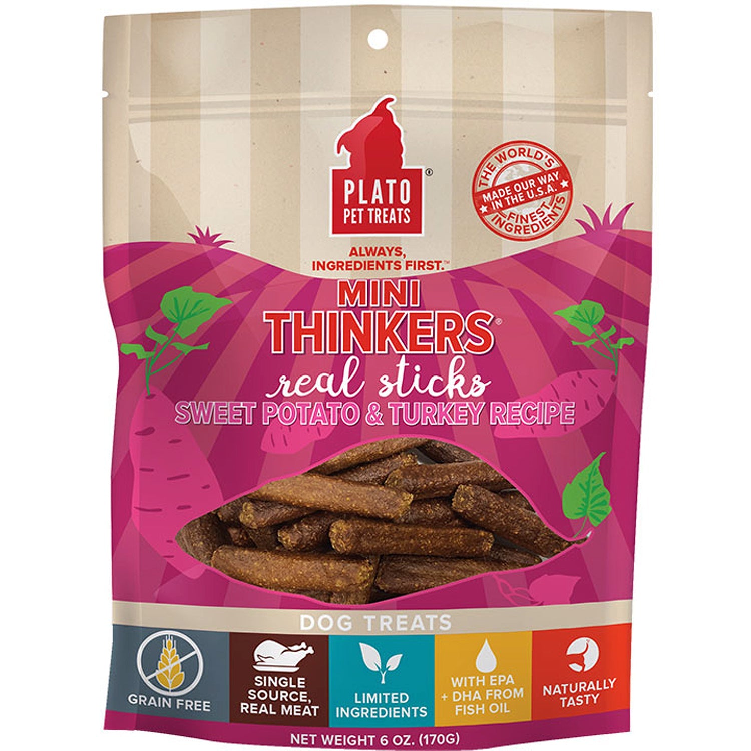 Plato Dog Min Thinker  Turkey Sweet Potato 6oz.