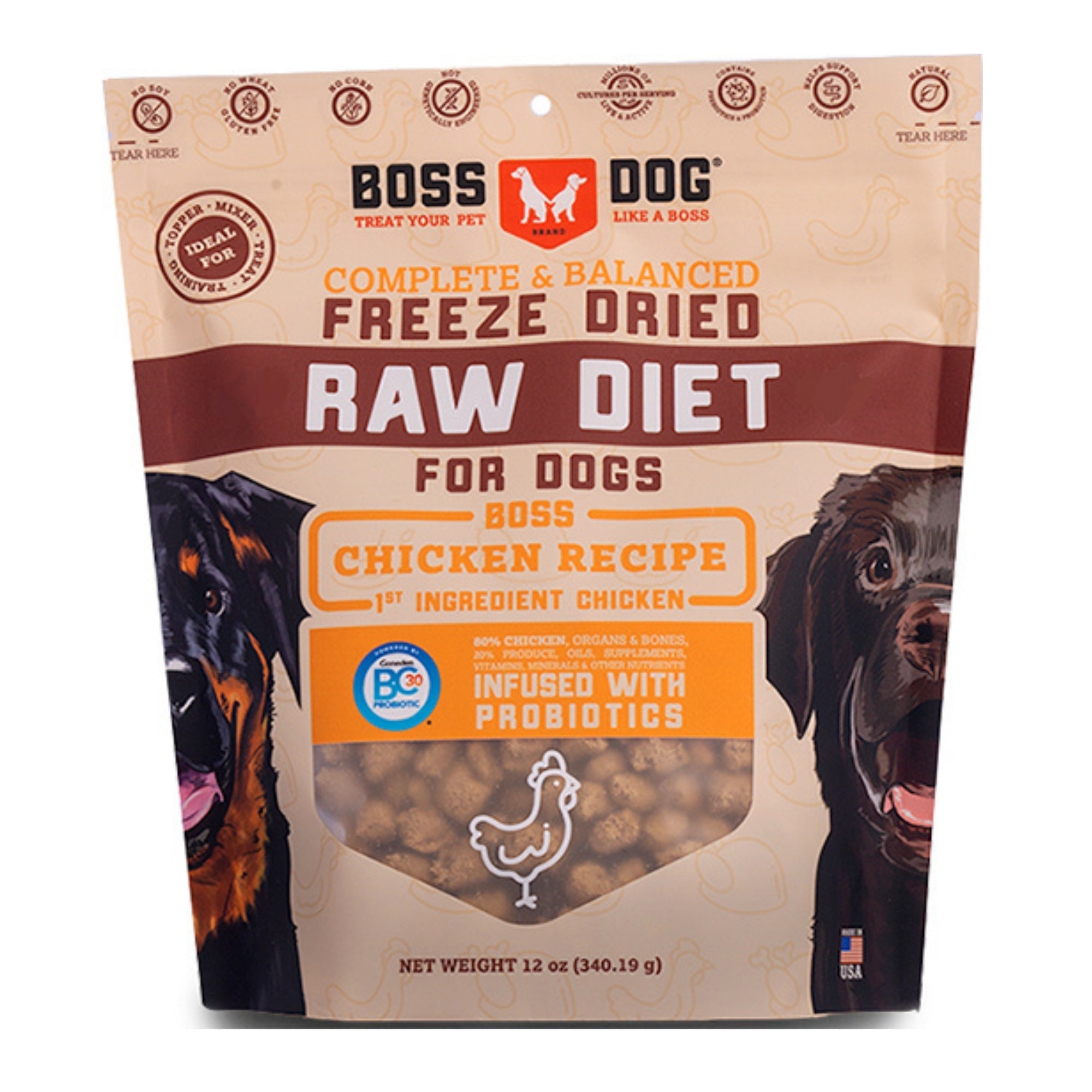 Boss Dog Freeze Dried Diet Complete Chicken 12oz.