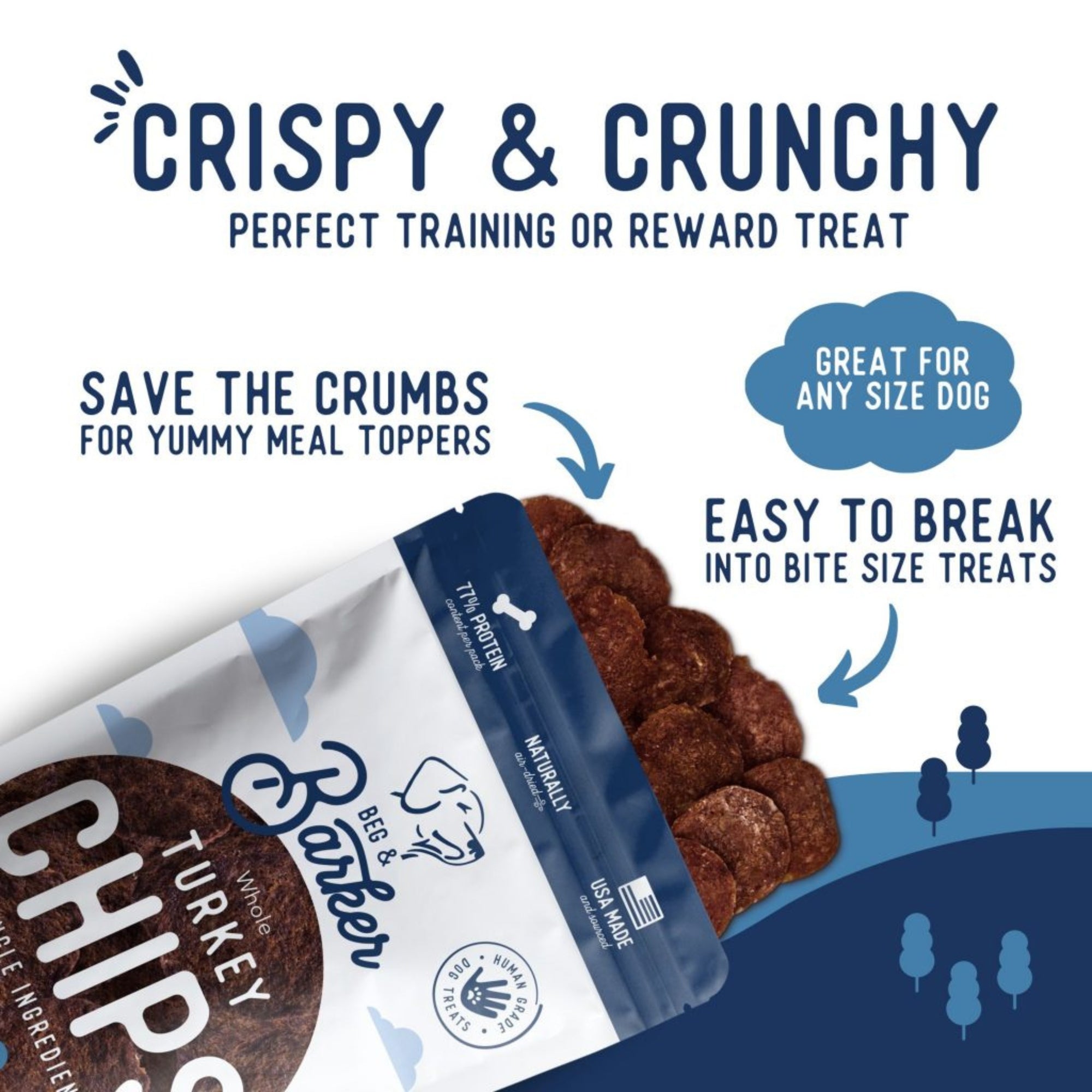 Beg & Barker Whole Turkey Chips Dog Treats 1ea/8 oz