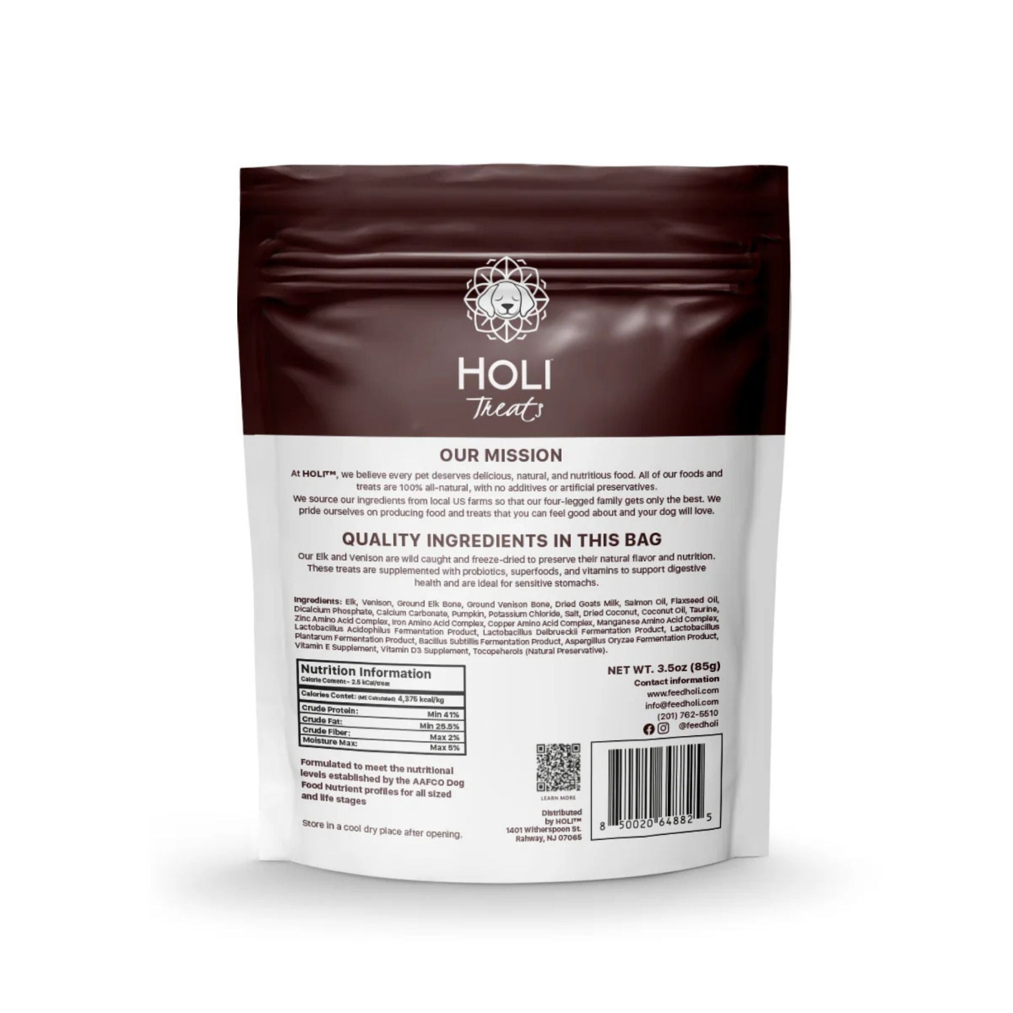Holi Dog 3oz. Elk Venison