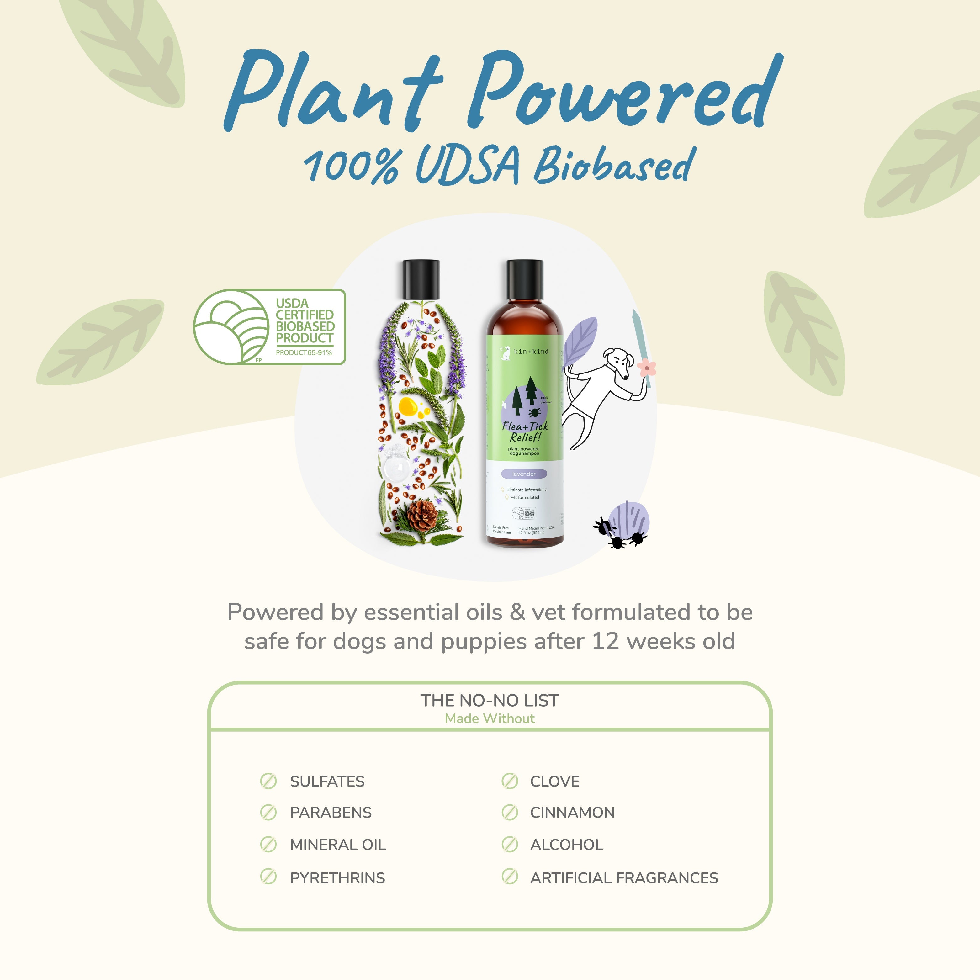 Kin+Kid Flea/Tick Lavender Shampoo 12oz.