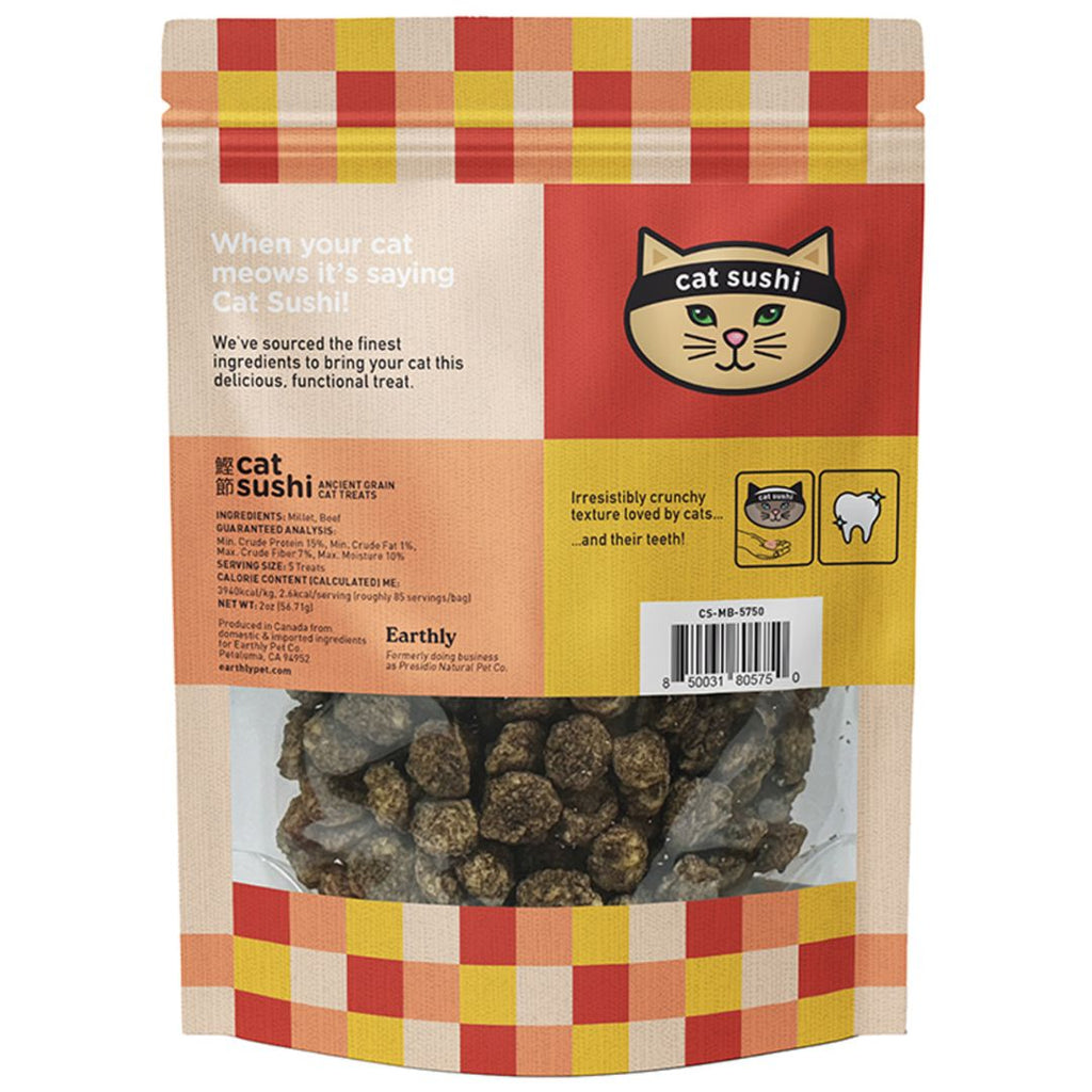 Earthly Cat Grain Free Sushi Crunch Umami Beef Puffs 2Oz