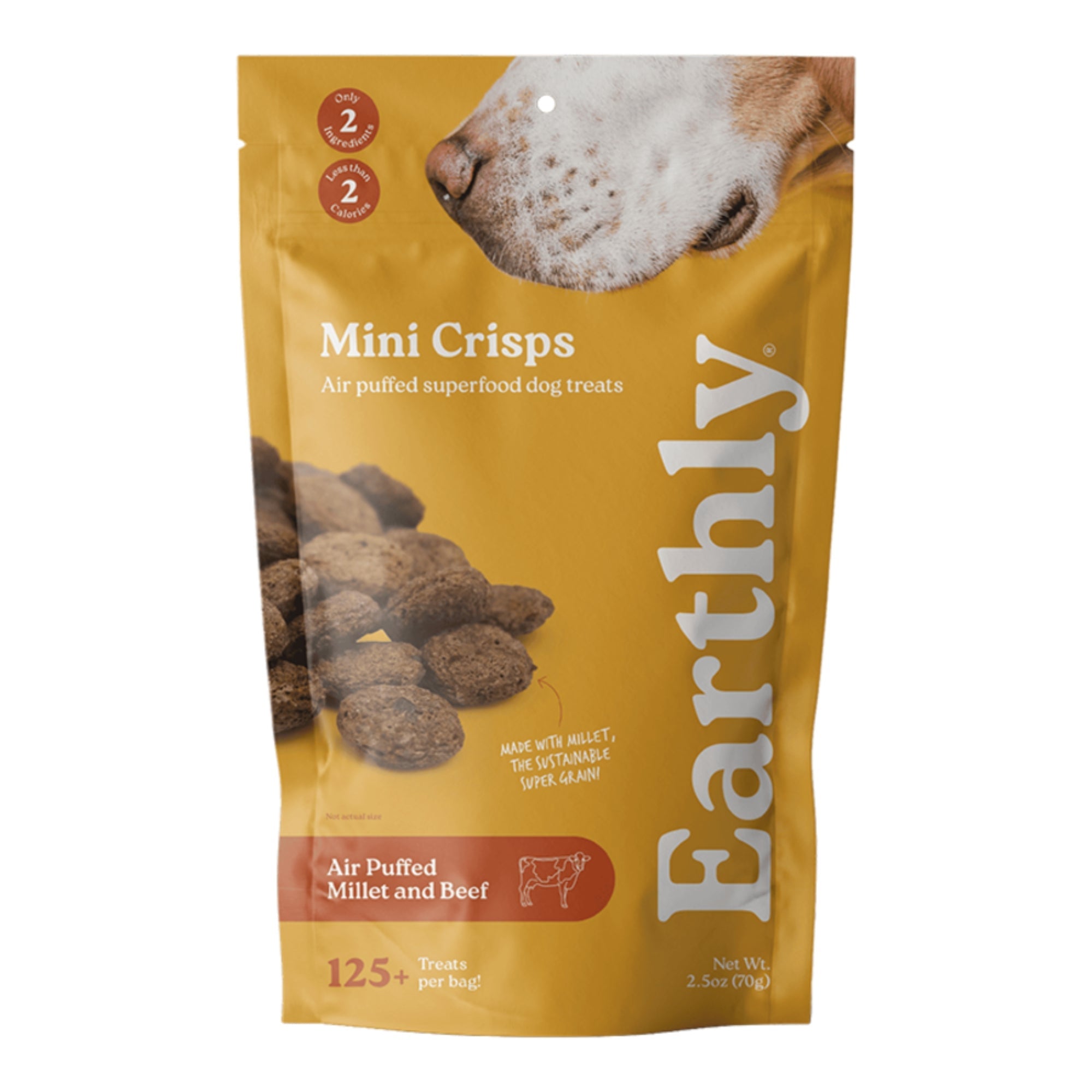 Earthly Dog Mini Crisps Millet & Beef 2.5oz.
