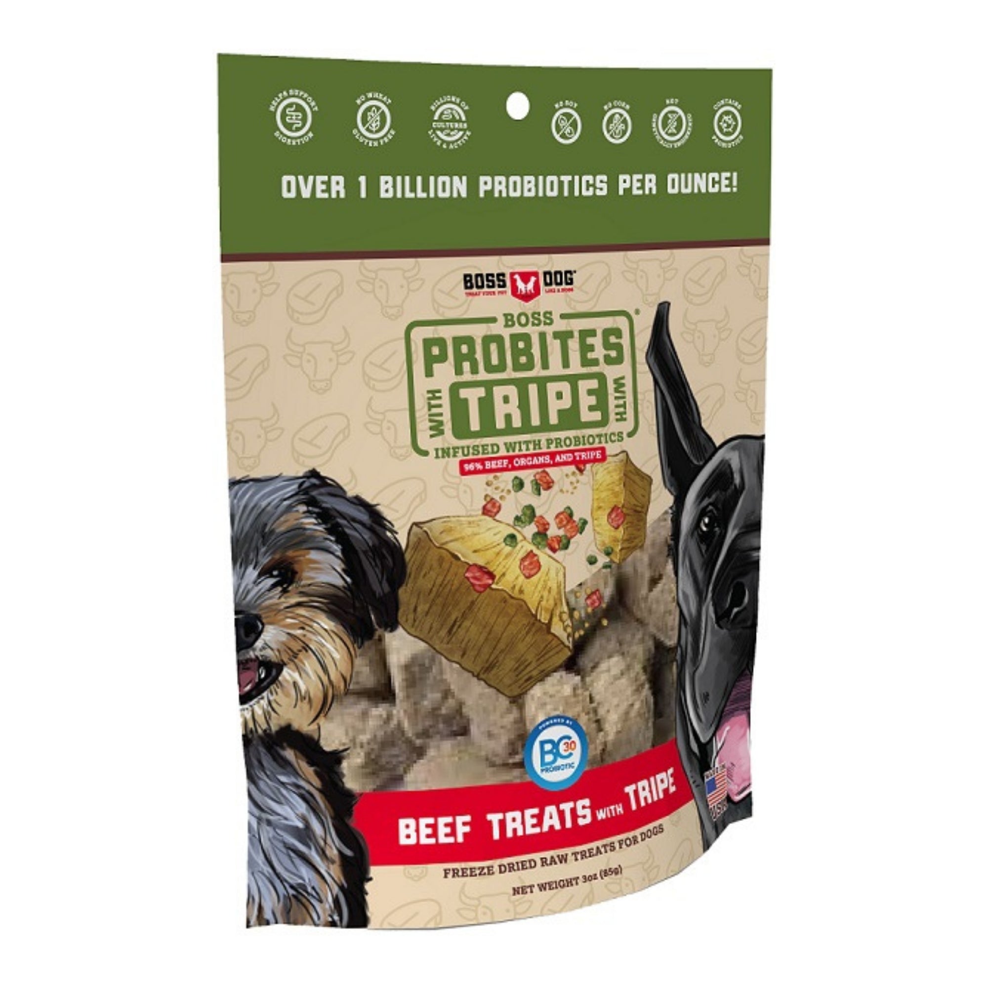 Boss Dog Probites Beef with Tripe 3oz. (Pack of 3)