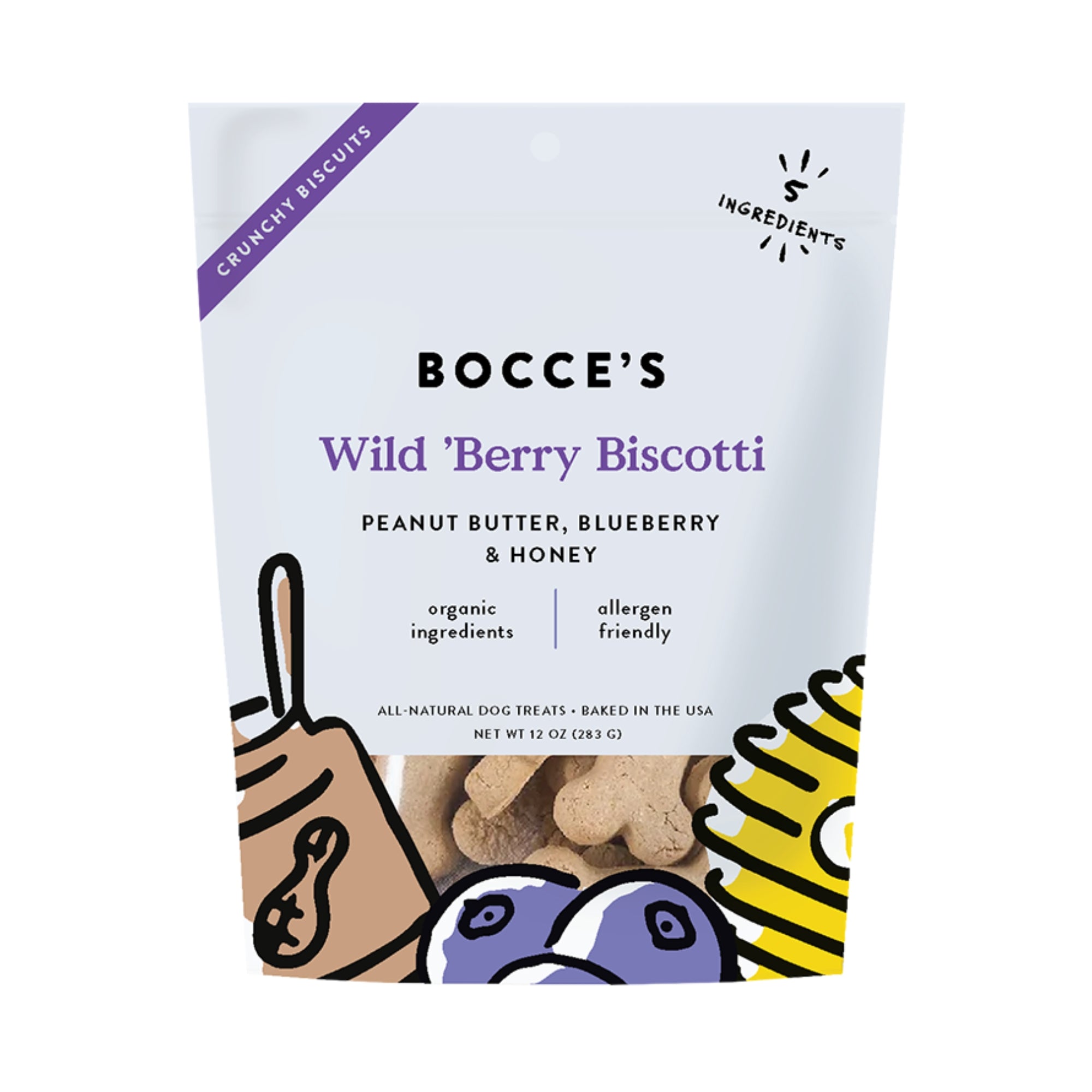 Bocce's Bakery Dog Small Batch Biscuits Wild Berry Biscotti 12oz.