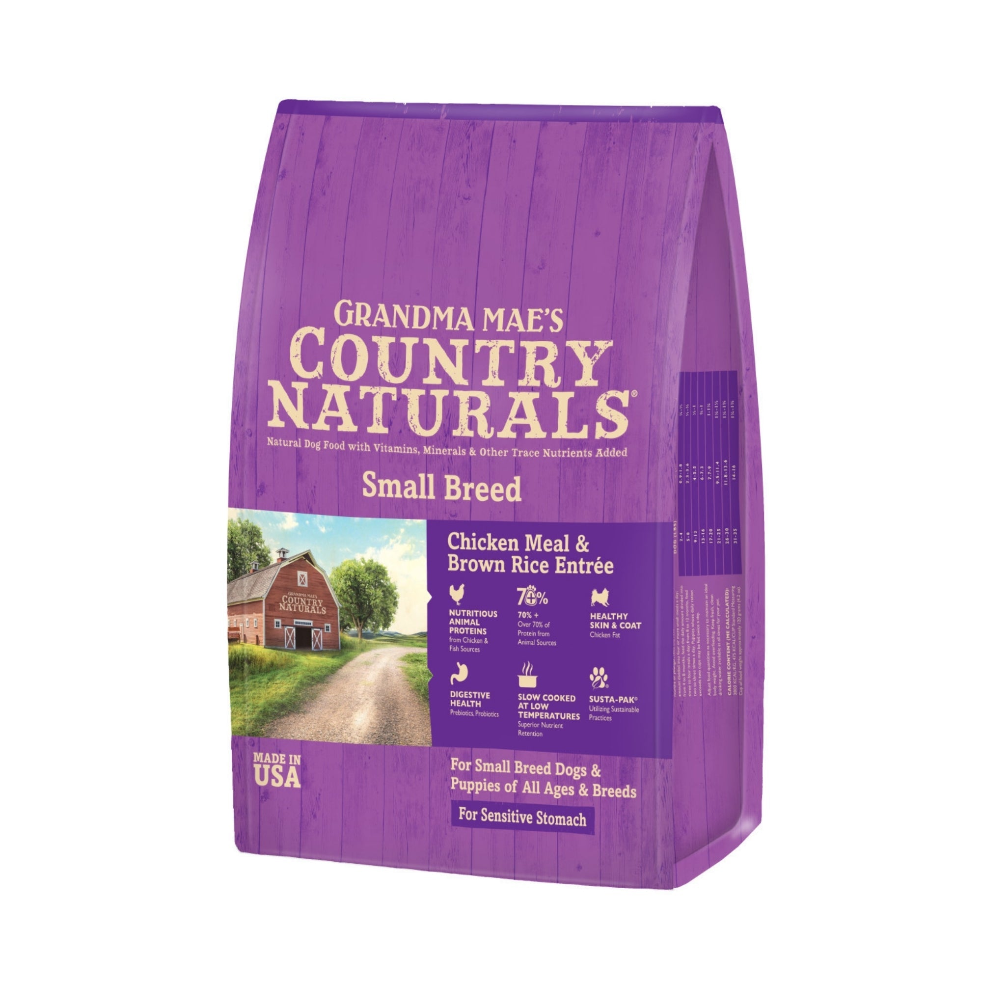Grandma Mae's Country Naturals Small Breed Sensitive Stomach Dry Dog Food Chicken & Rice 12lb