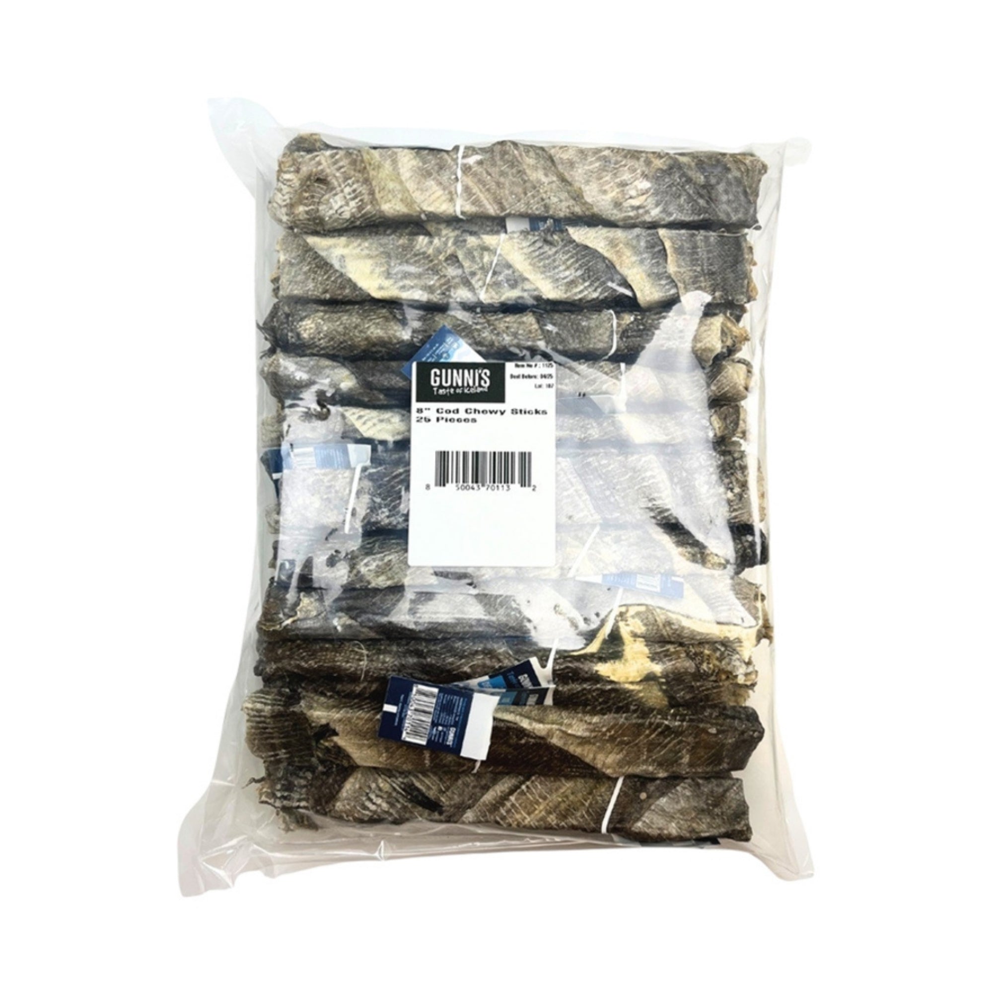 Gunnis Dog Chewy Sticks Cod Skin 8 Inch