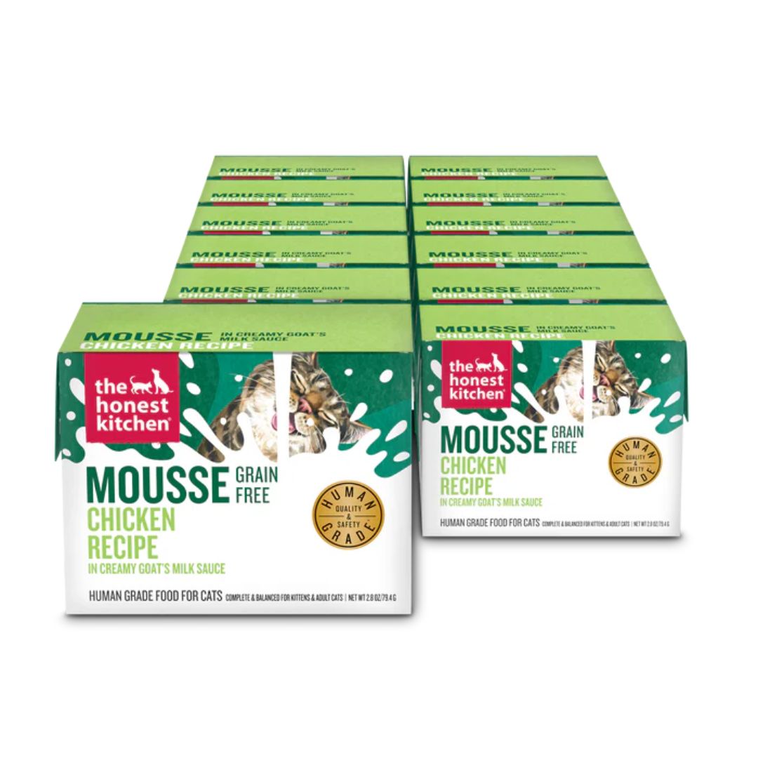 The Honest Kitchen Cat Grain Free Mousse With Goat's Milk Chicken 2.8Oz 12 Pack