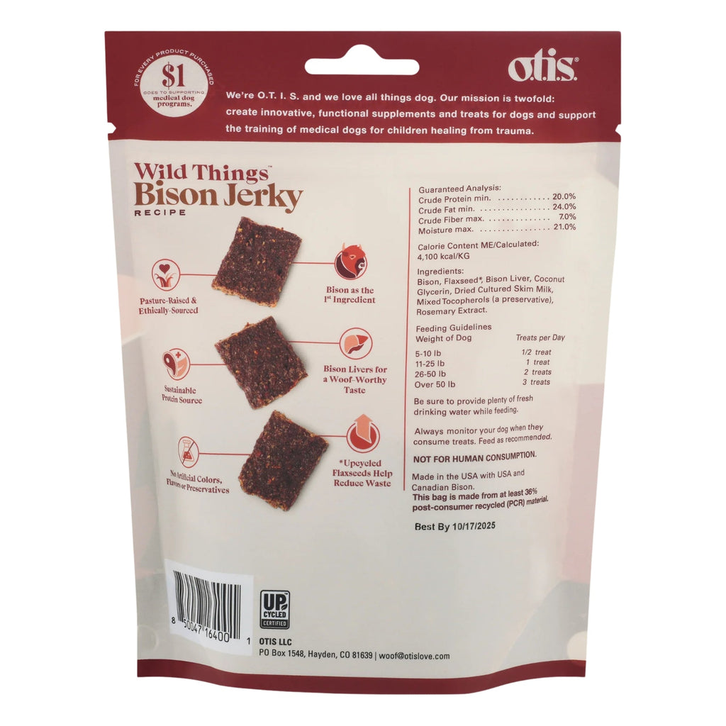 Otis Dog Wild Things Bison Jerky 4oz.