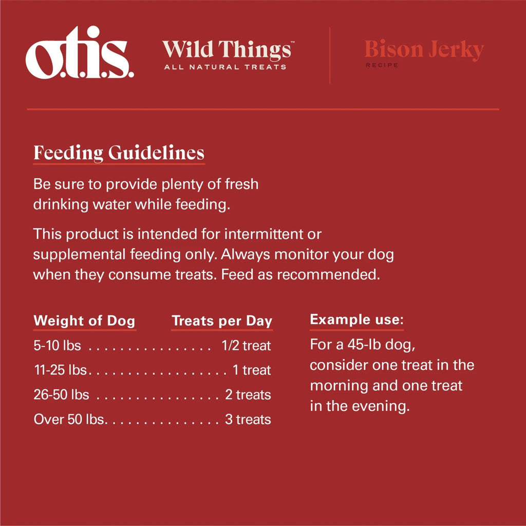 Otis Dog Wild Things Bison Jerky 4oz.