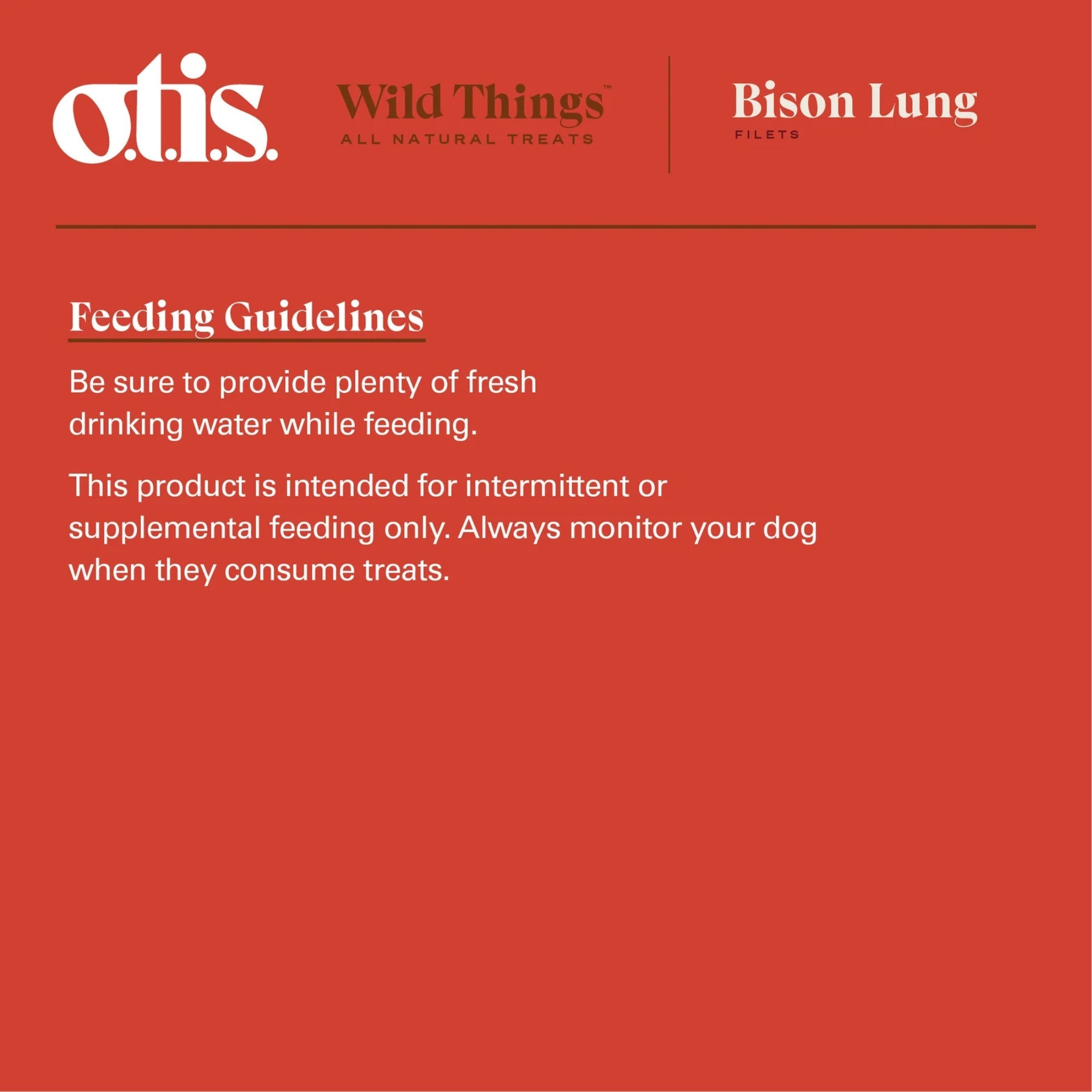 Otis Dog Wild Things Grain Free Bison Lung Filets 4oz.