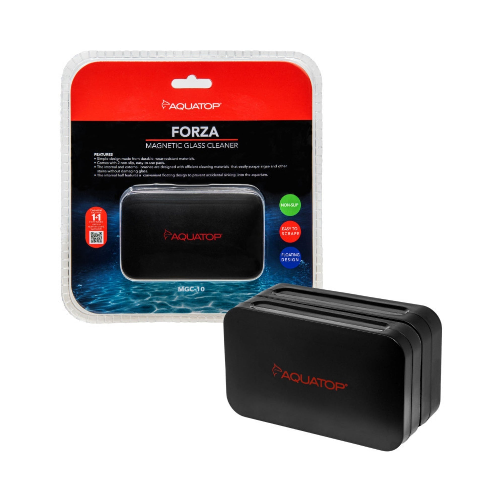 Aquatop Forza Magnetic Glass Cleaner 1ea/For Glass 3/81/2 in