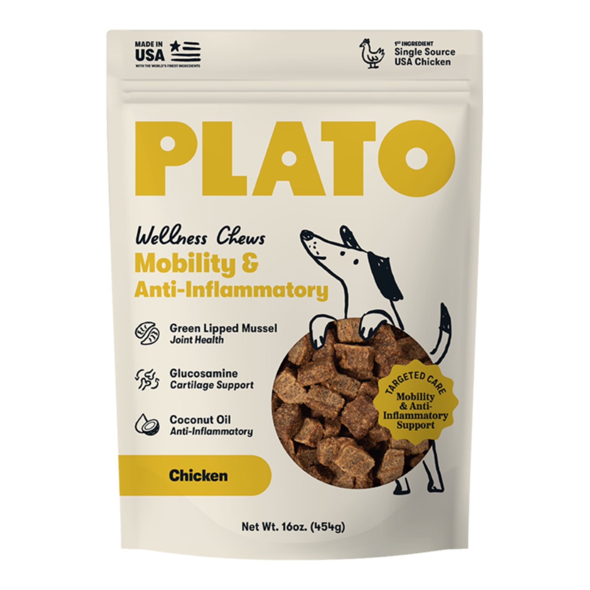 Plato Dog Mobility & Anti-Inflamatory Wellness Chews 16oz.