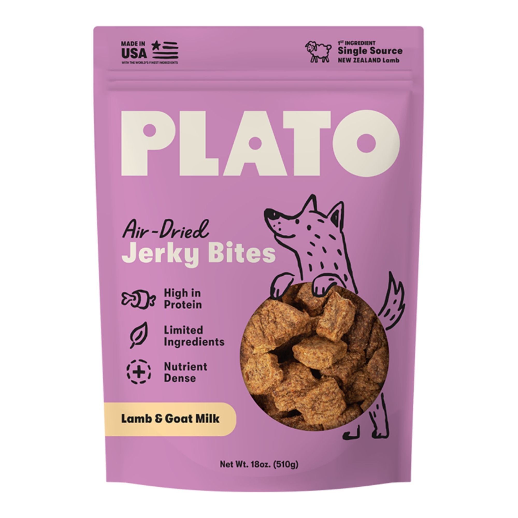 Plato Dog Jerky Bites Lamb With Goat Milk 18oz.