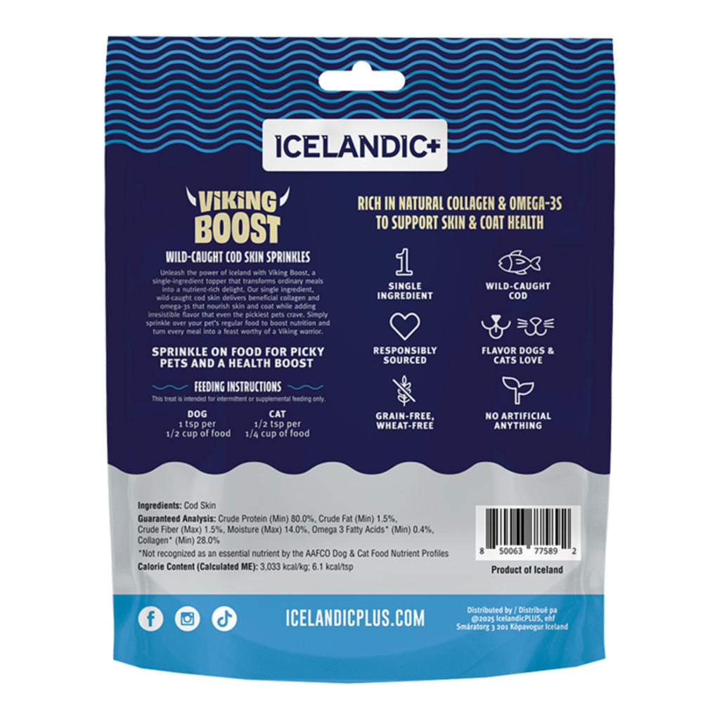 Icelandic Dog & Cat Viking Boost Cod Skin Food Topper 4oz.