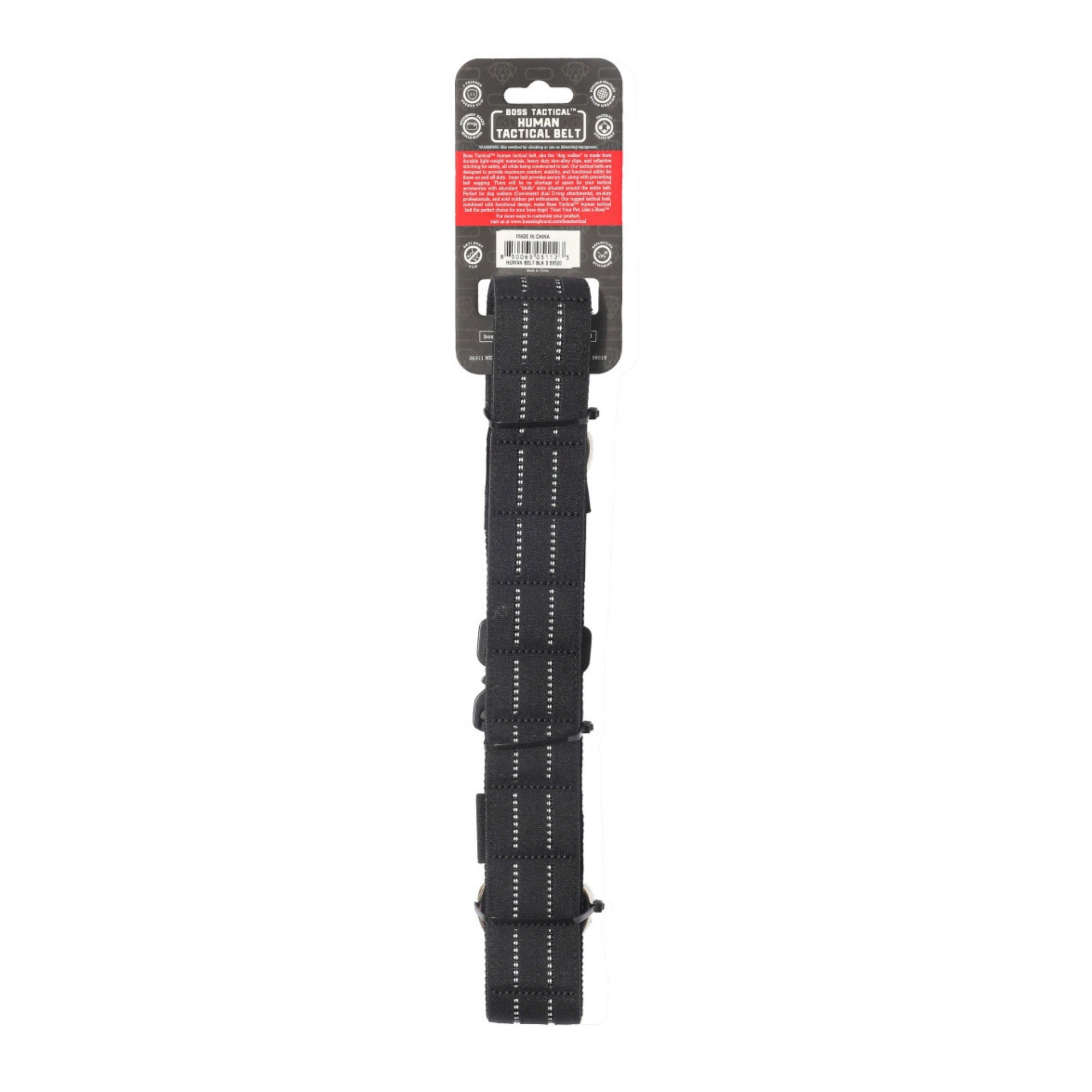 Boss Dog Human Boss Tactical Utility Dog Walker Belt Black, 1ea/SM (28-32In Waist)