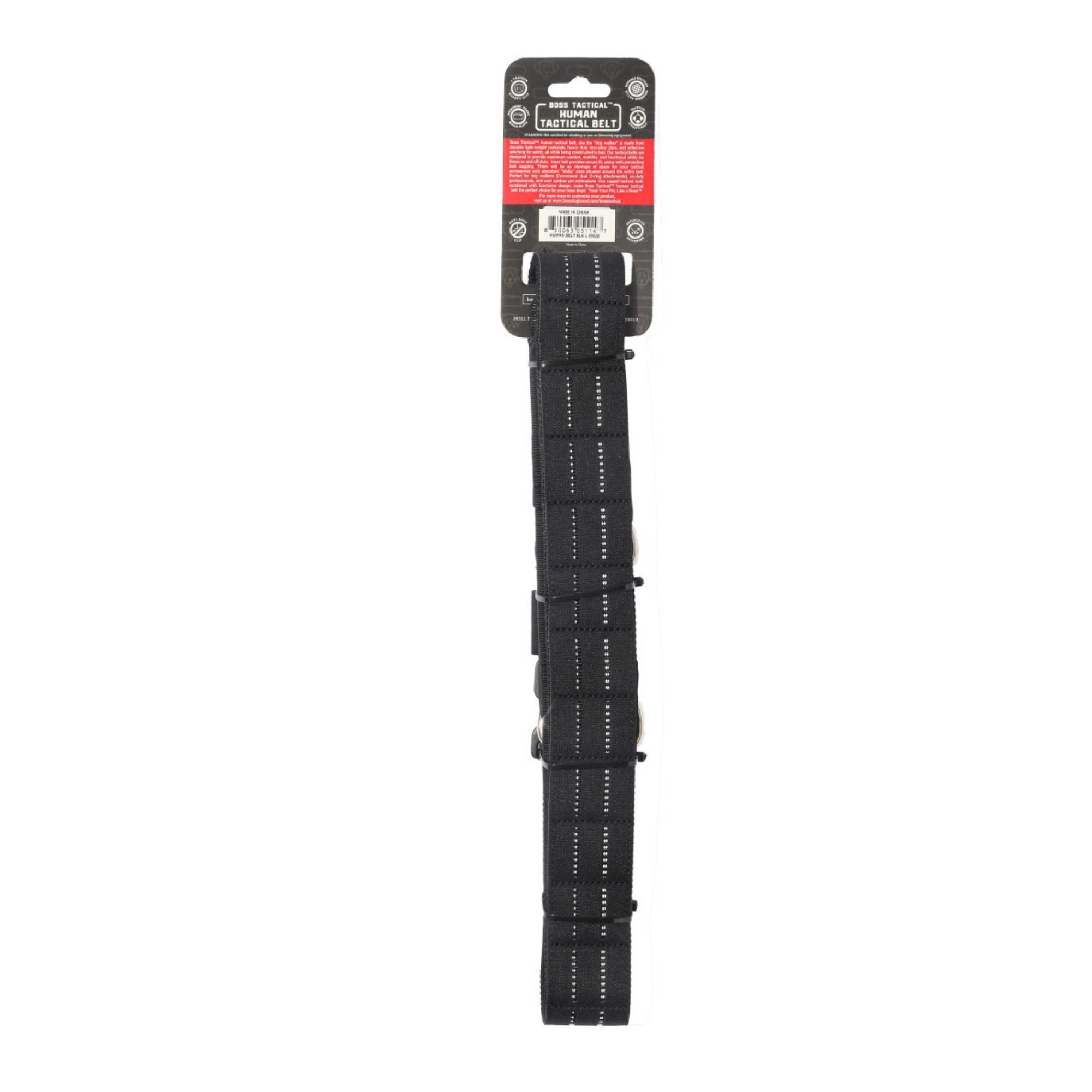 Boss Dog Human Boss Tactical Utility Dog Walker Belt Black, 1ea/LG (36-40In Waist)