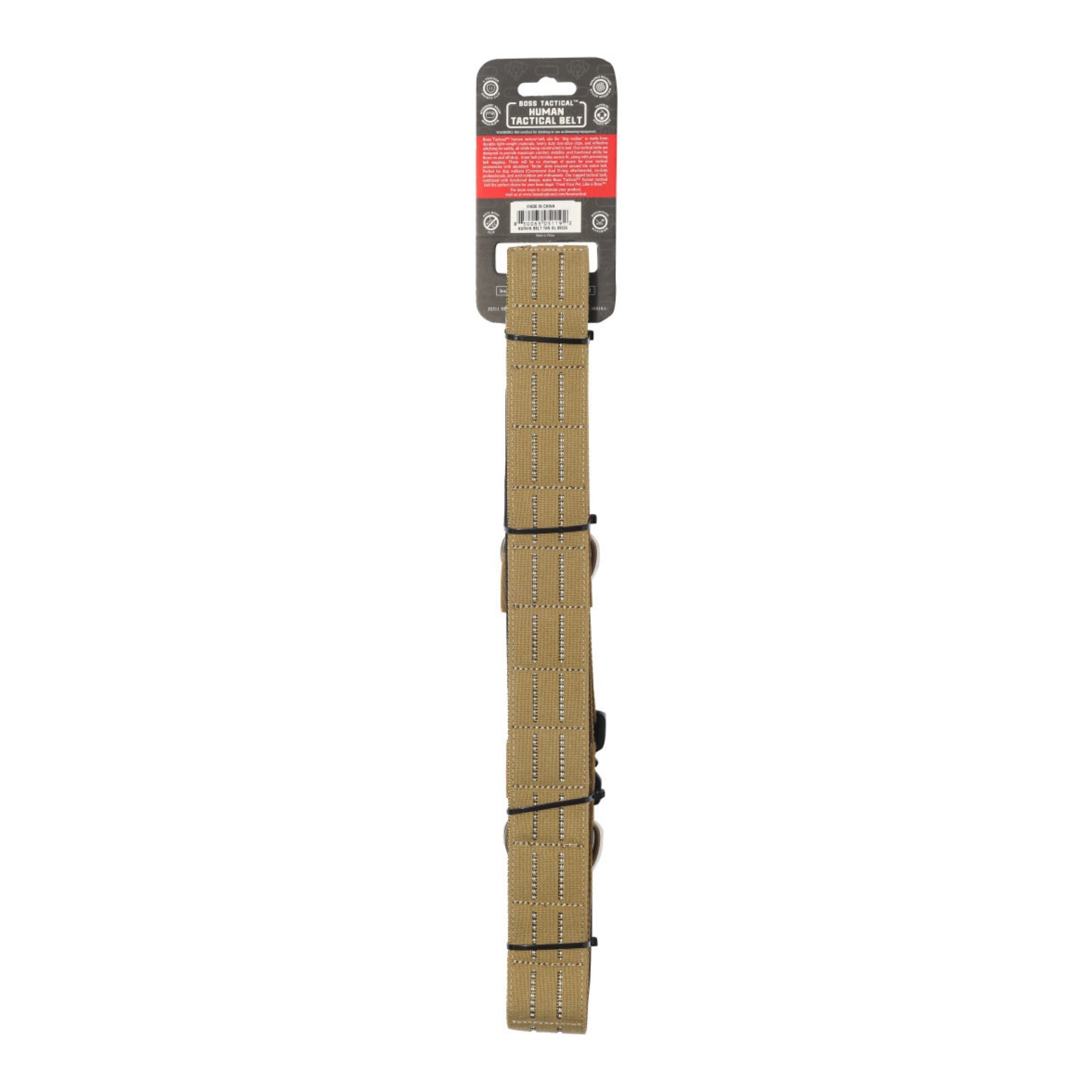Boss Dog Human Boss Tactical Utility Dog Walker Belt Tan, 1ea/XL (40-44In Waist)