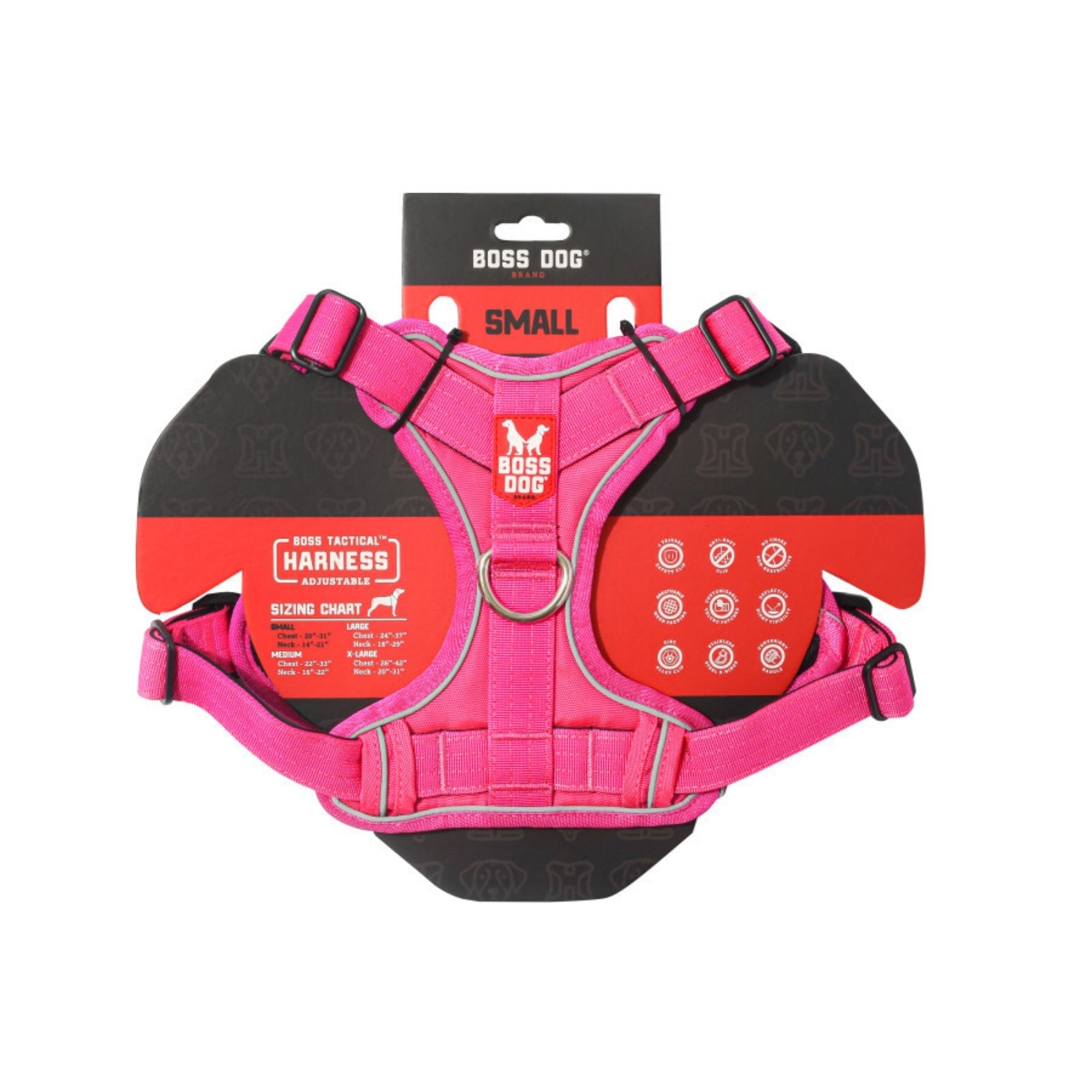 Boss Dog Tactical Dog Harness Hot Pink, 1ea/SM