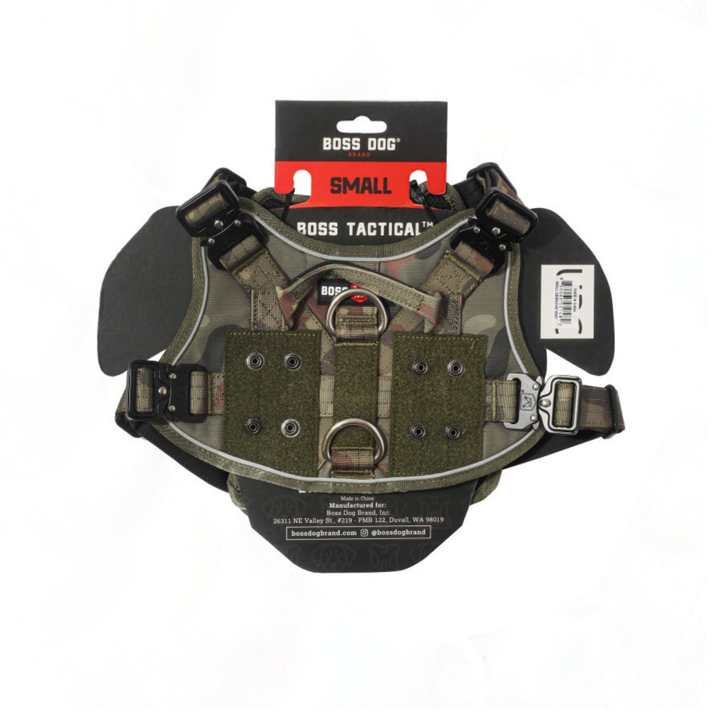 Boss Dog Tactical Dog Harness Green Camo, 1ea/SM