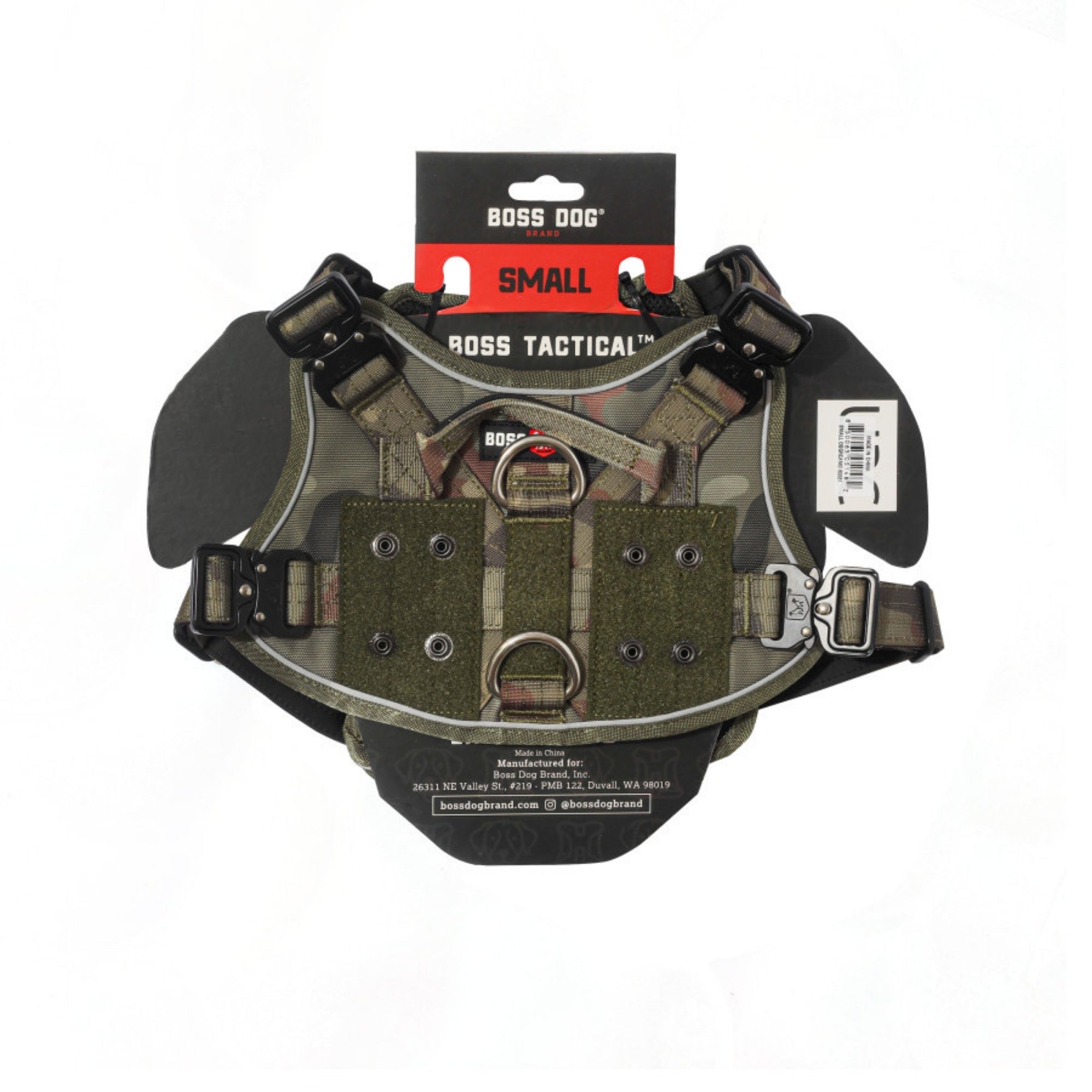 Boss Dog Tactical Dog Harness Green Camo, 1ea/SM
