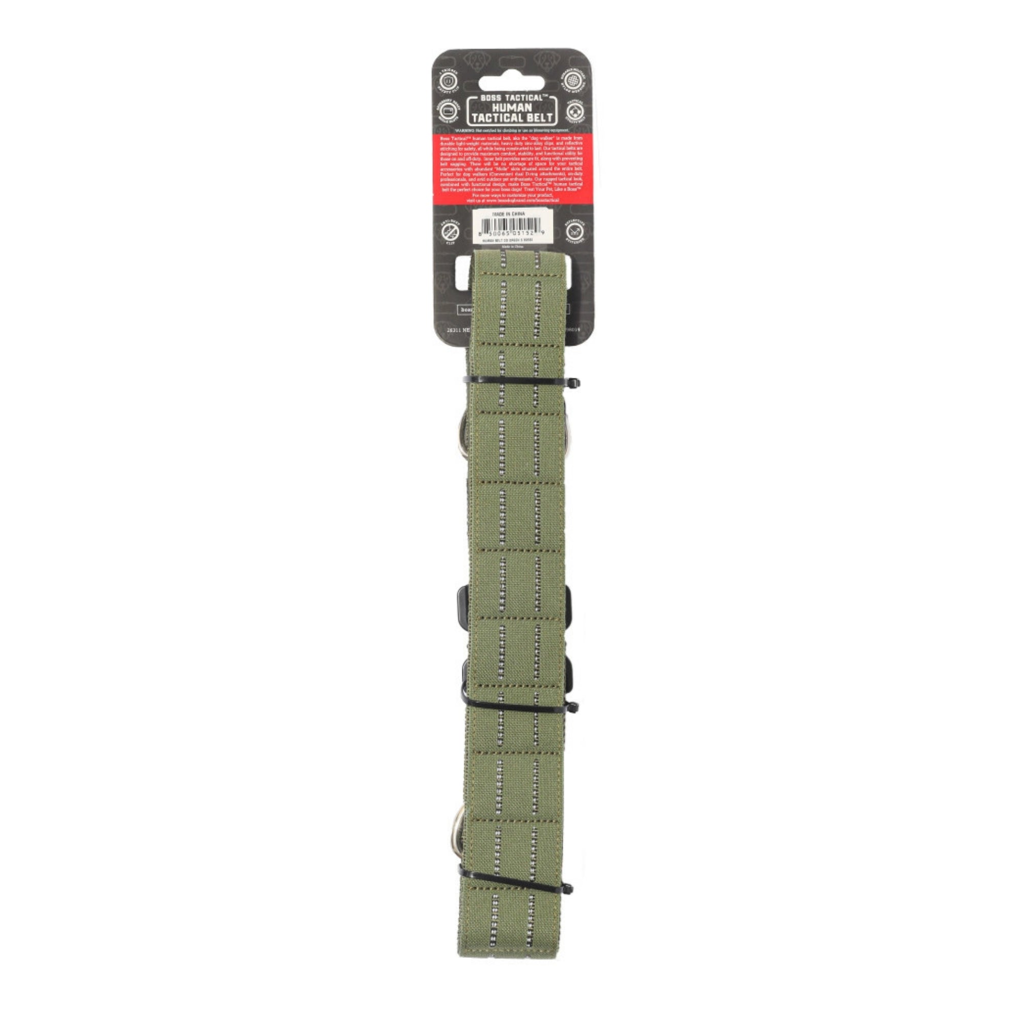 Boss Dog Human Boss Tactical Utility Dog Walker Belt Green, 1ea/SM (28-32In Waist)