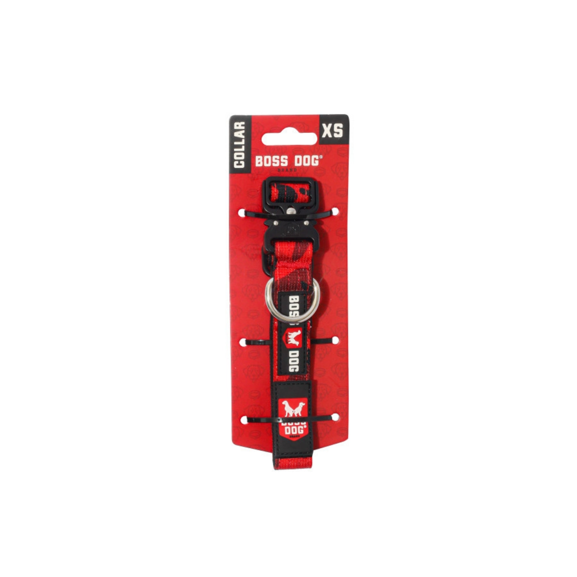 Boss Dog Tactical Adjustable Dog Collar Red Camo, 1ea/XS, 11-14in.