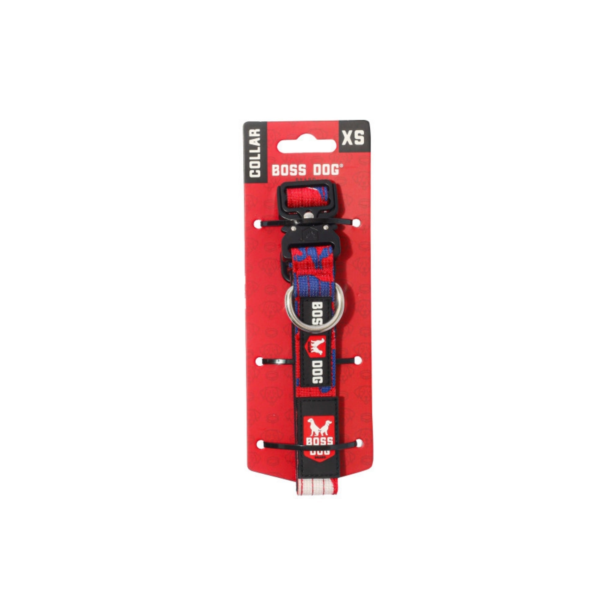 Boss Dog Tactical Adjustable Dog Collar Red, White, & Blue, 1ea/XS, 11-14in.