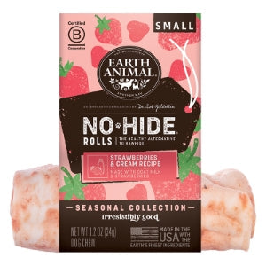 EARTH ANIMAL DOG NO HIDE ROLLS STRAWBERRIES & CREAM SMALL 24 COUNT