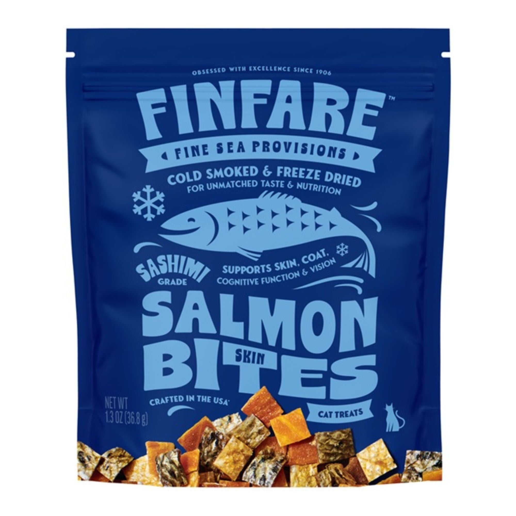 Finfare Cat 1.3oz. Freeze-dried Smoked Salmon Skin Bites