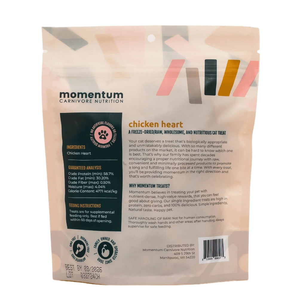 Momentum Carnivore Nutrition Cat 1.9oz. Chicken Hearts