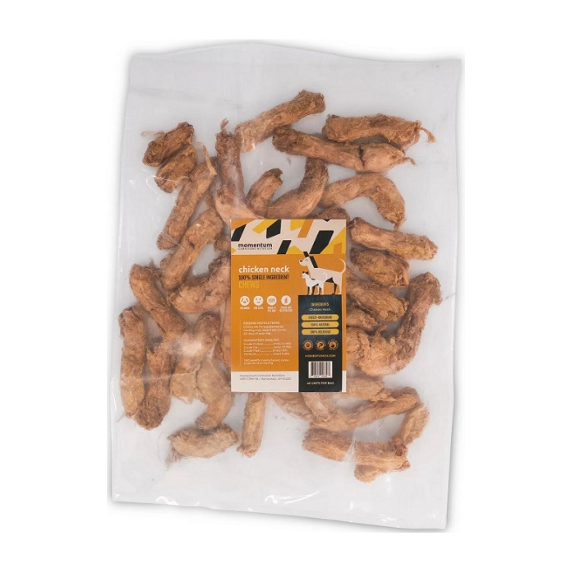 Momentum Carnivore Nutrition Chicken Neck 46Ct Freeze-dried Bulk Chew