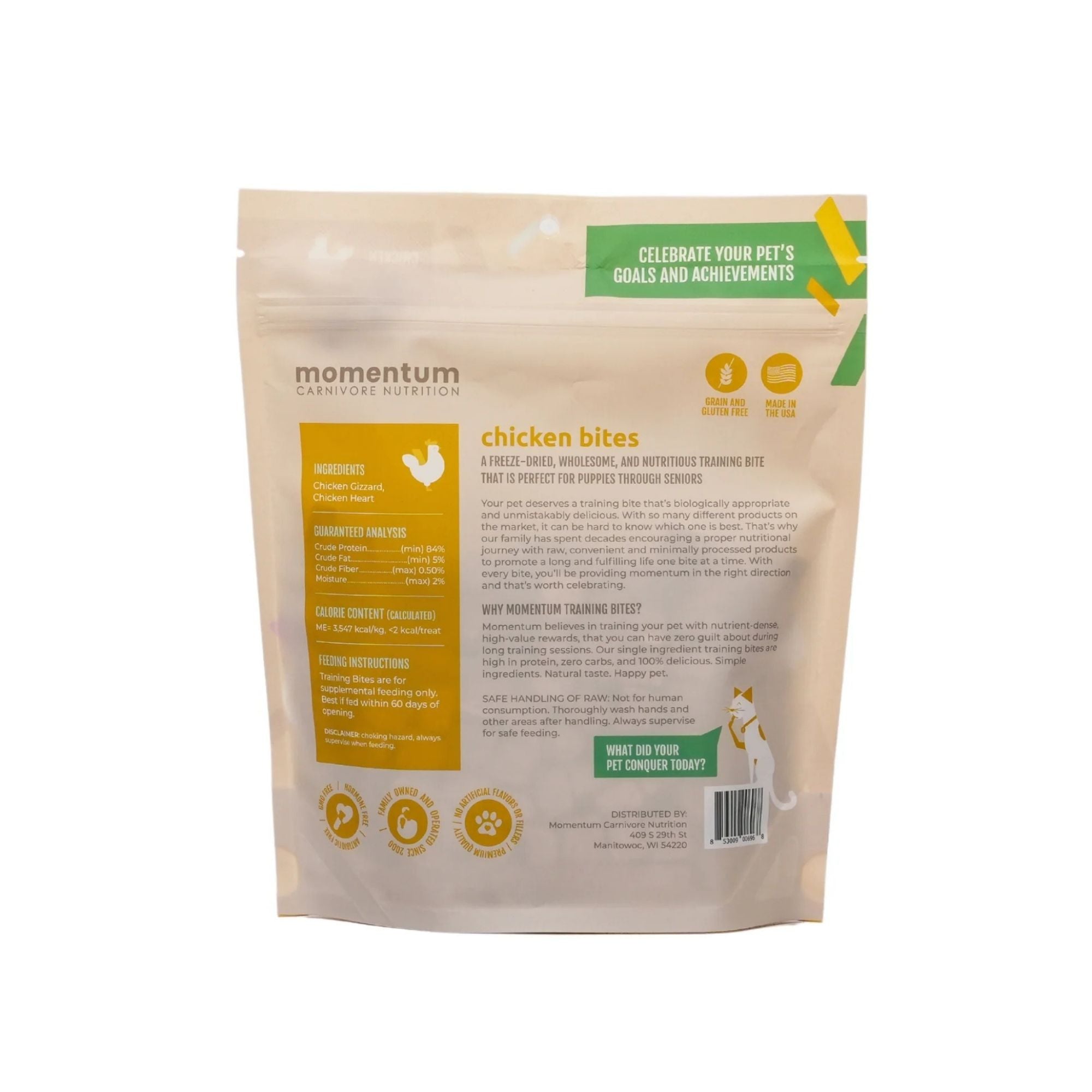 Momentum Carnivore Nutrition Dog 2.5oz. ChickenTraining Bites