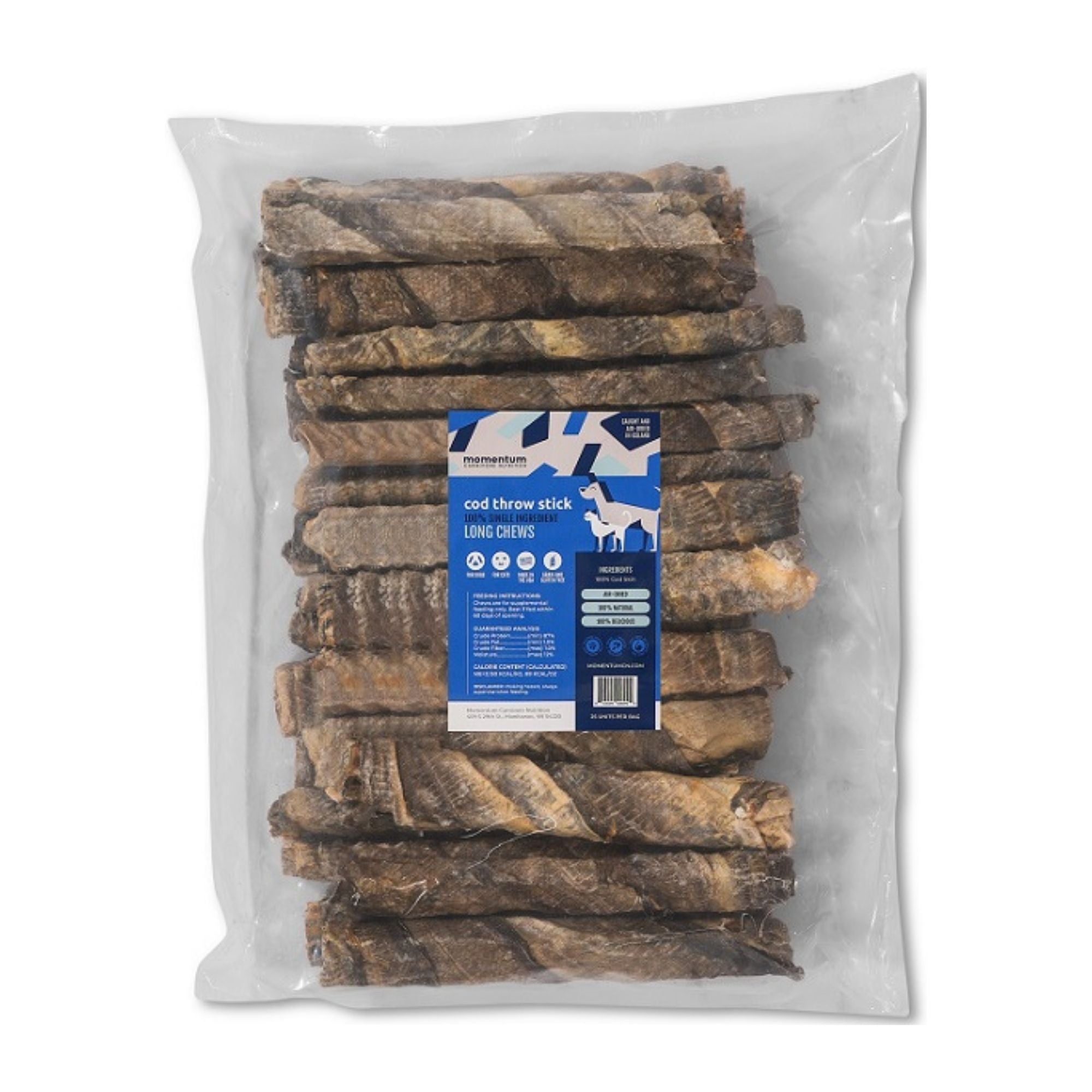 Momentum Carnivore Nutrition Dog Long COD Throw 25Ct Bulk Chew