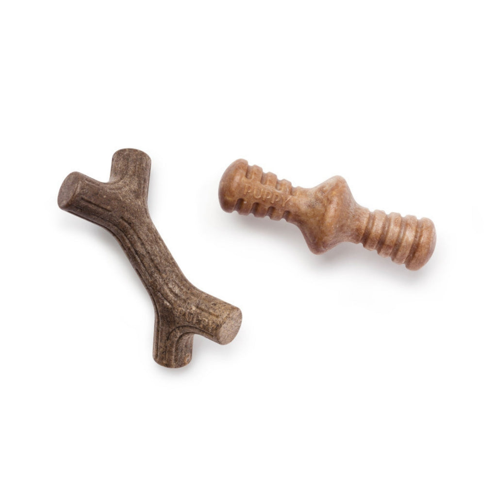!Benebone Puppy Pack Stick & Zaggler Dog Chew Toy Maplewood & Bacon, 1ea/XS|2 pk