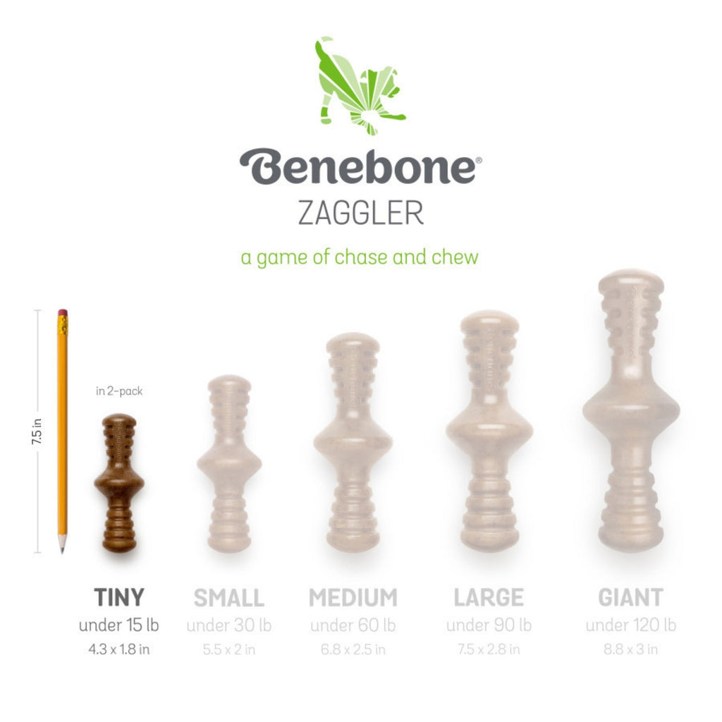 !Benebone Puppy Pack Stick & Zaggler Dog Chew Toy Maplewood & Bacon, 1ea/XS|2 pk