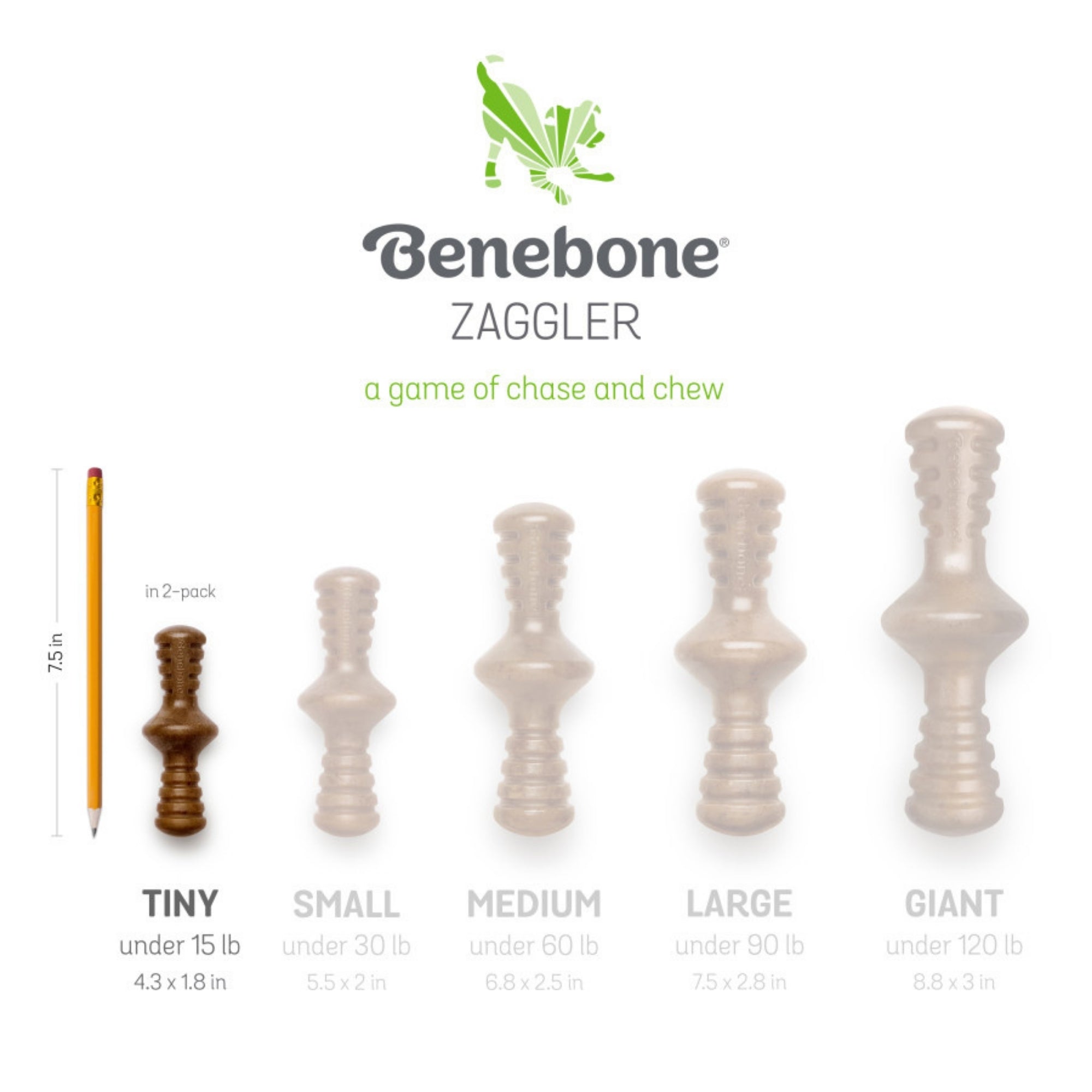 !Benebone Puppy Pack Stick & Zaggler Dog Chew Toy Maplewood & Bacon, 1ea/XS|2 pk