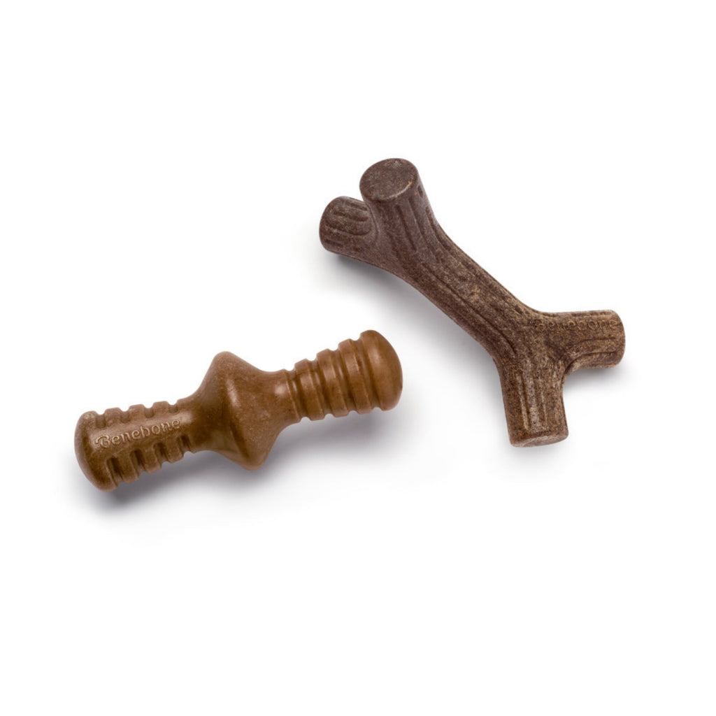 !Benebone Stick & Zaggler Dog Chew Toy Maple & Bacon, 1ea/XS, 2 pk
