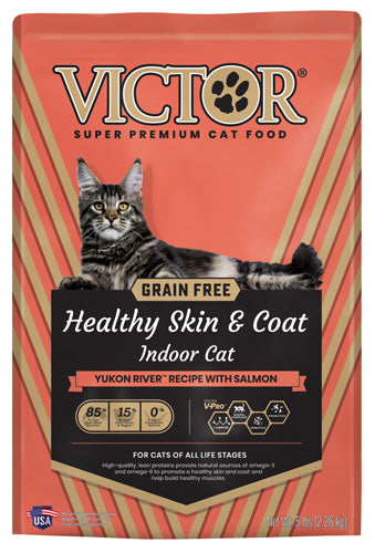 Victor Super Premium Dog Food Healthy Skin & Coat Indoor Dry Cat Food Yukon River w/Salmon 5lb