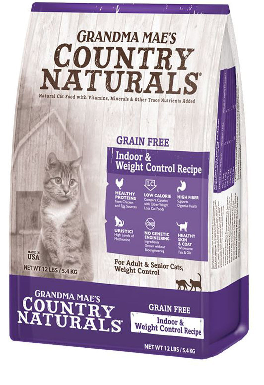 Grandma Mae's Country Naturals Grain Free Indoor & Weight Control Dry Cat Food Chicken 4lbs