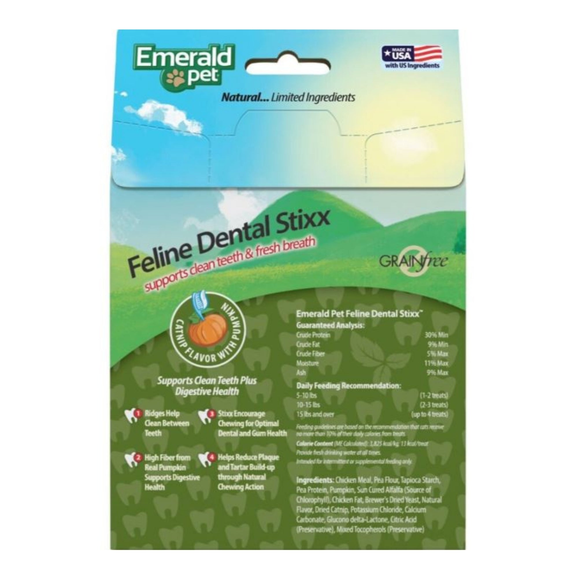 Emerald Pet Feline Dental Stixx Cat Treats Catnip 3.6oz