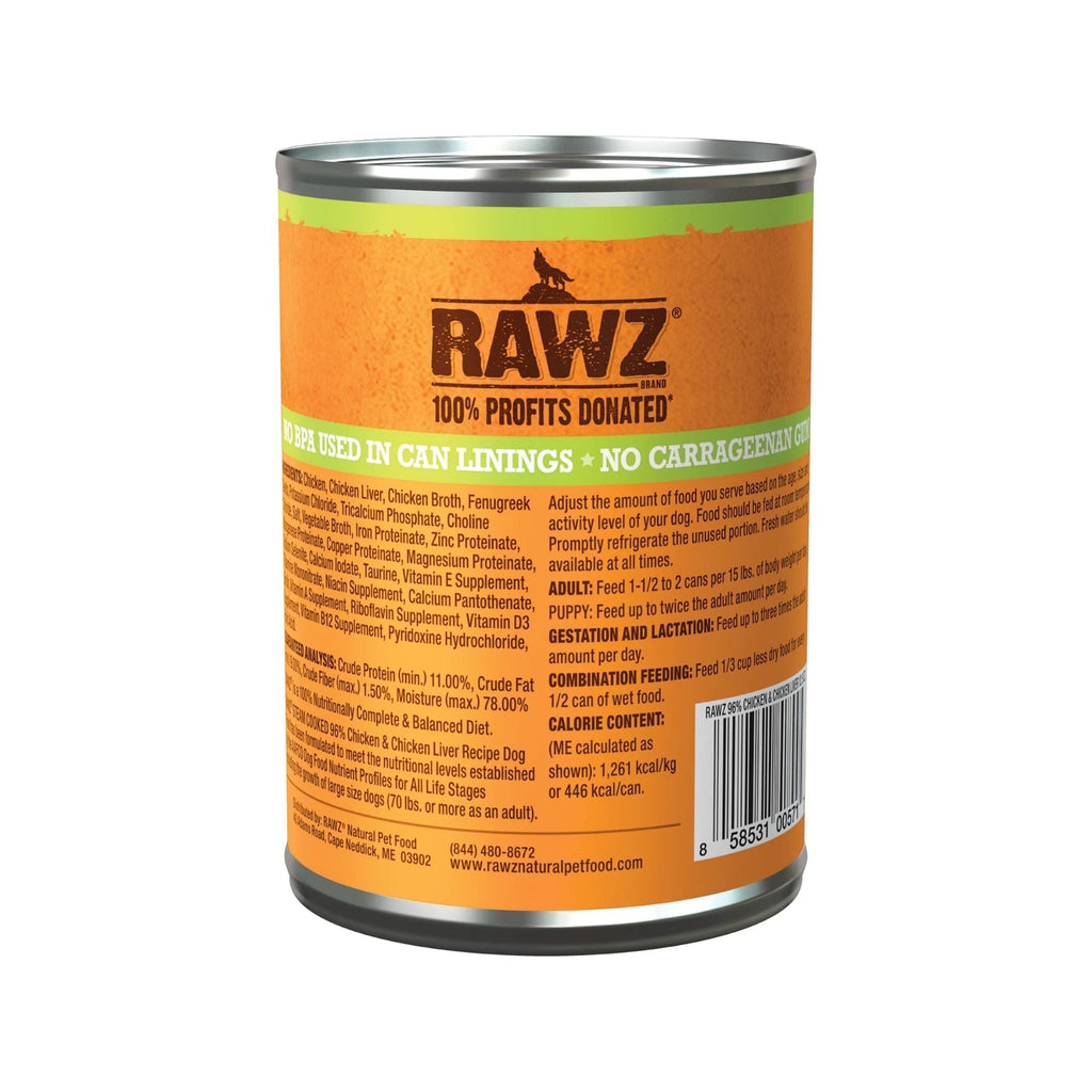 Rawz Dog 96% Chicken Liver Pate 12.5oz. (Case of 12)