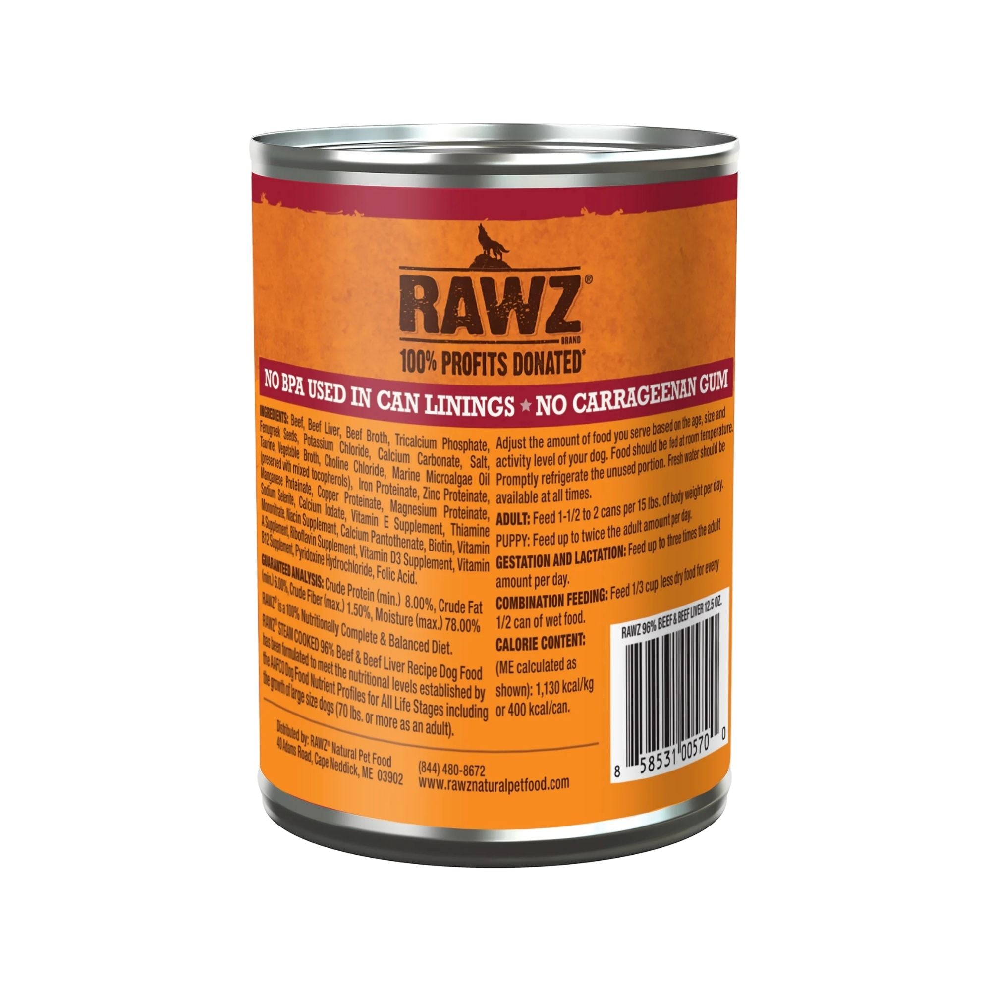 Rawz Dog 96% Beef Liver Pate 12.5oz. (Case of 12)