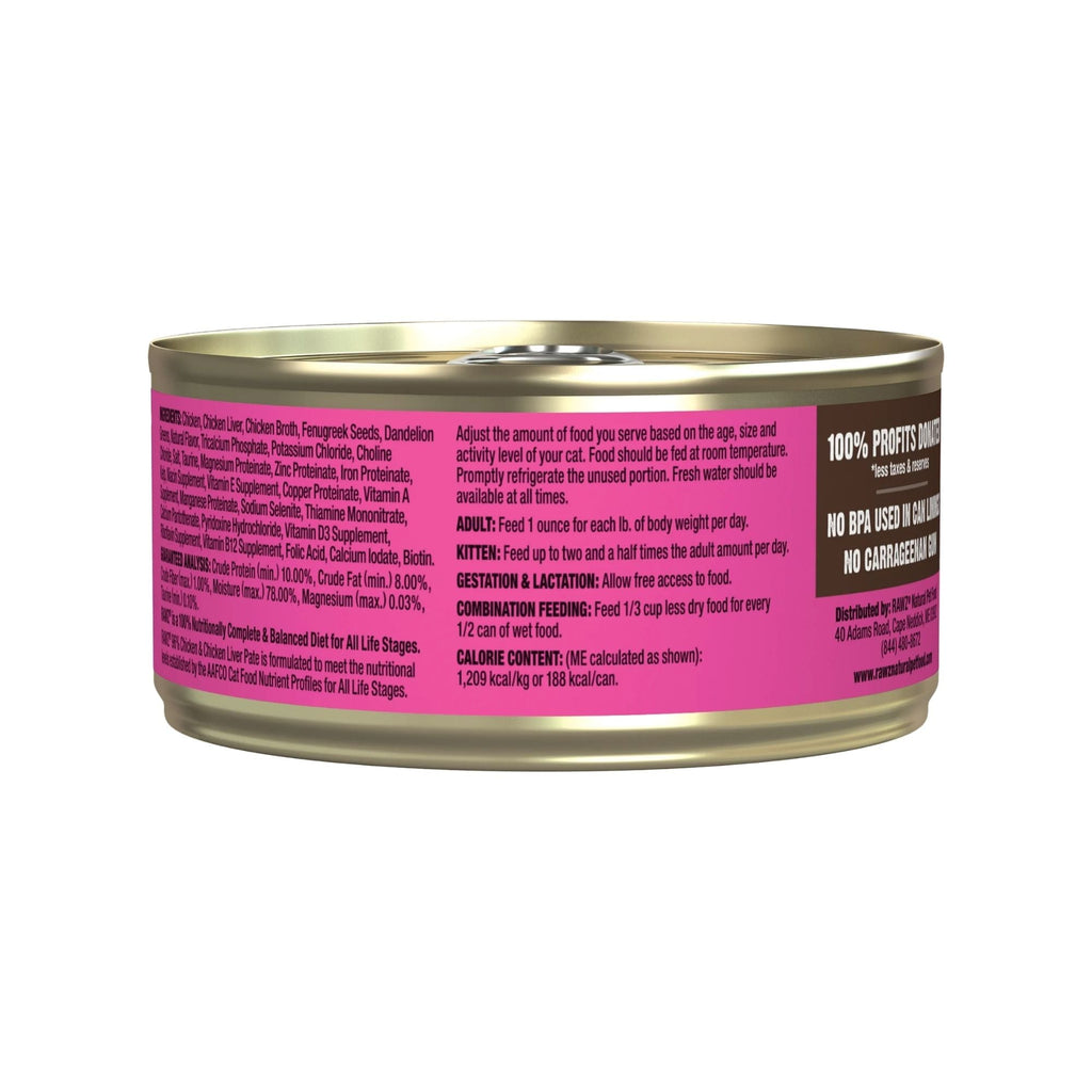 Rawz Cat 96% Chicken Liver 5.5oz. (Case of 24)