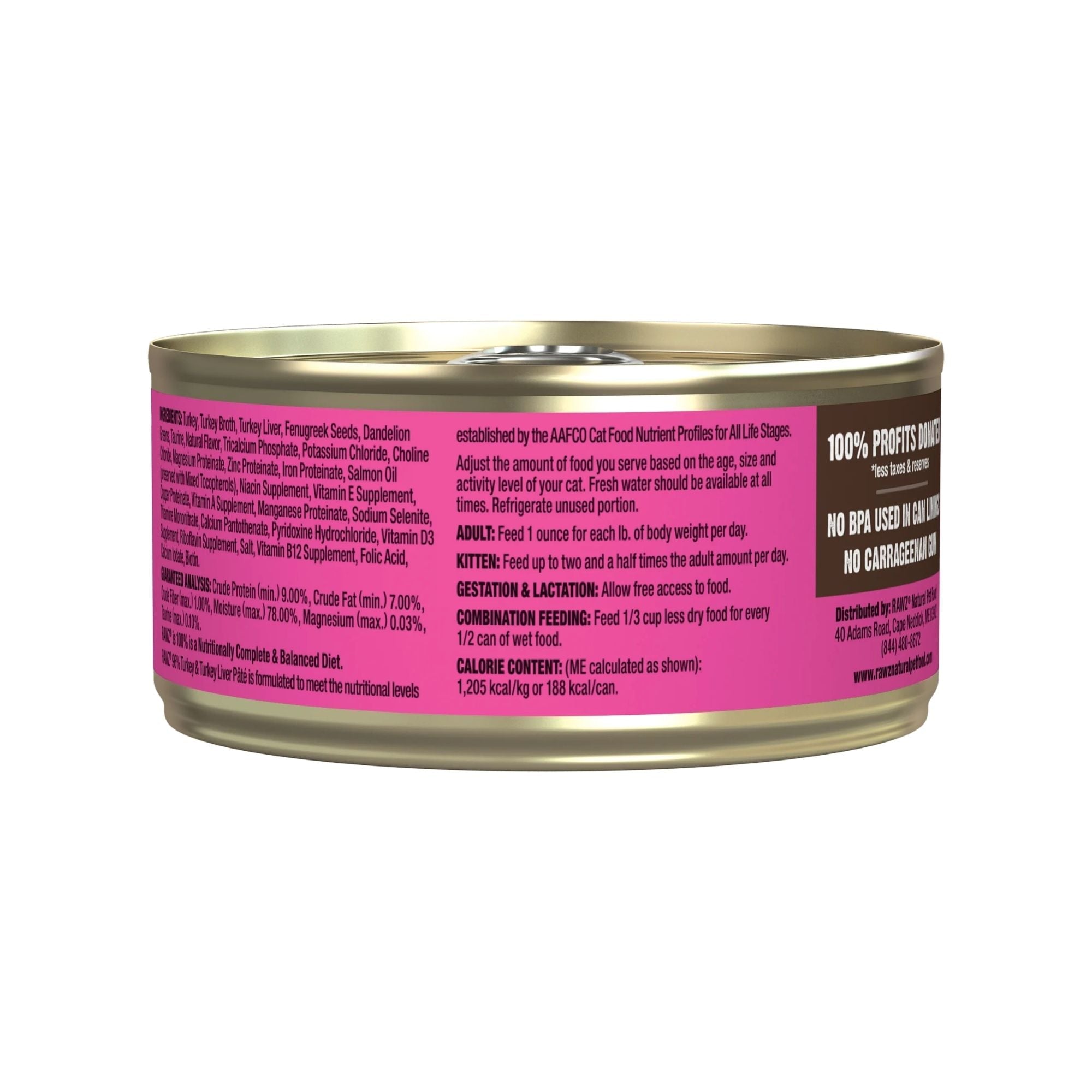 Rawz Cat 96% Turkey Liver 5.5oz. (Case of 24)