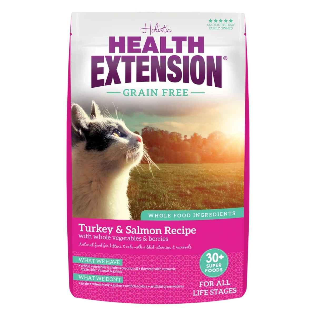Health Extension Turkey & Salmon Kitten / Cat Grain Free Dry 4lb.