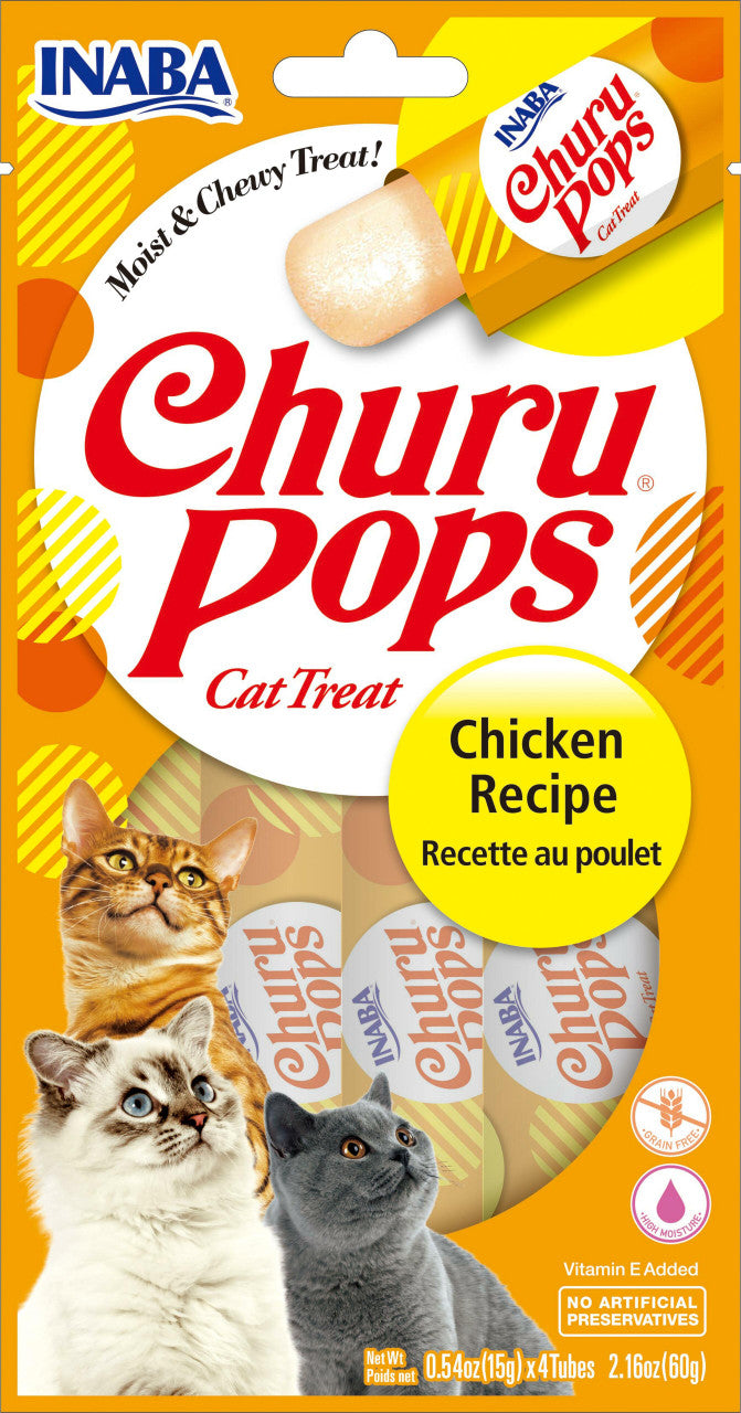 Inaba Churu Pops Cat Treats Chicken .54oz.-4 Pk (Case of 6)