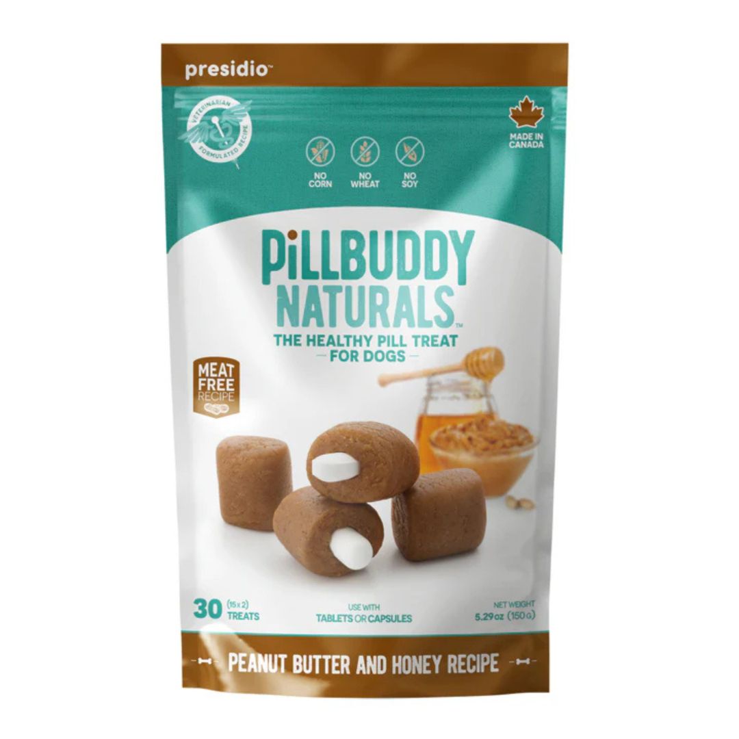 Presidio Dog Pill Buddy Natural Peanut Butter & Honey 30 Count